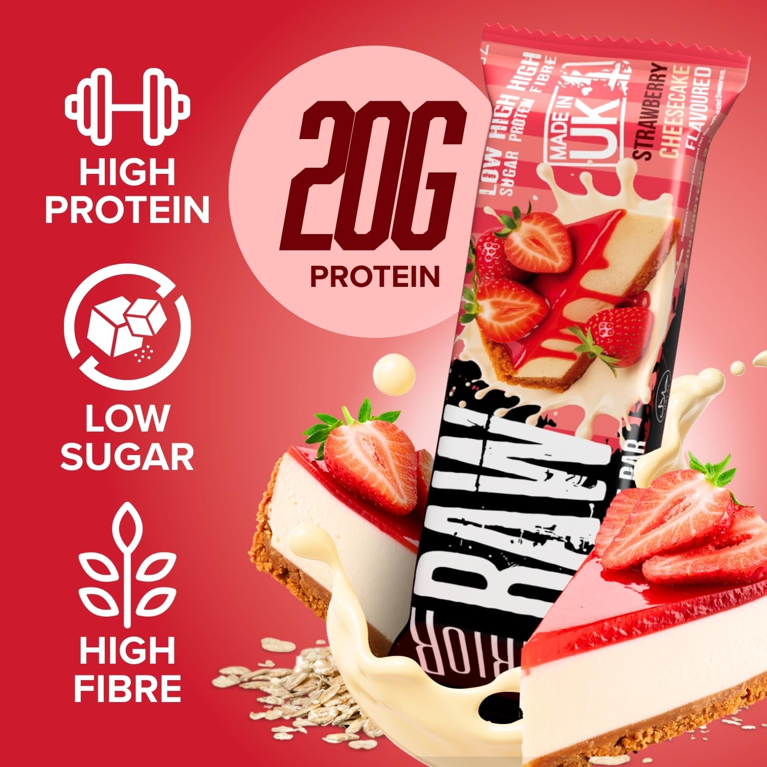 Warrior RAW Protein Bars – 12 x 75g Chewy Oat Flapjacks – High Protein, Low Sugar, High Fibre 3