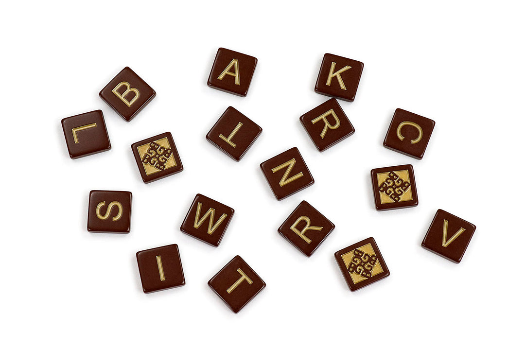 BANANAGRAMS Signature Edition Word Game - 144 Tiles, 10 Luxe Tiles, Premium Fabric Pouch - 1-8 Players