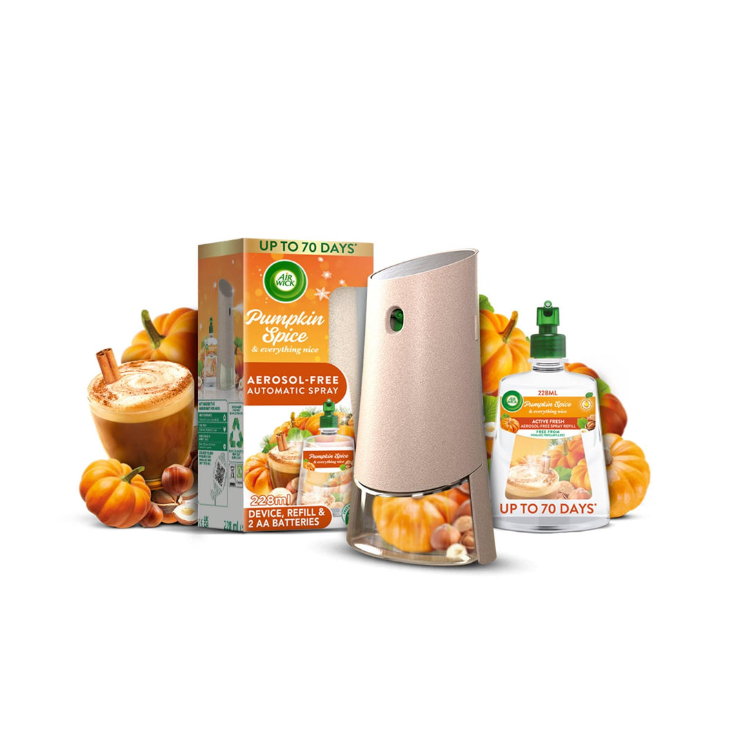 Air Wick - Pumpkin & Winter Spice Aerosol-Free Automatic Air Freshener Spray Kit