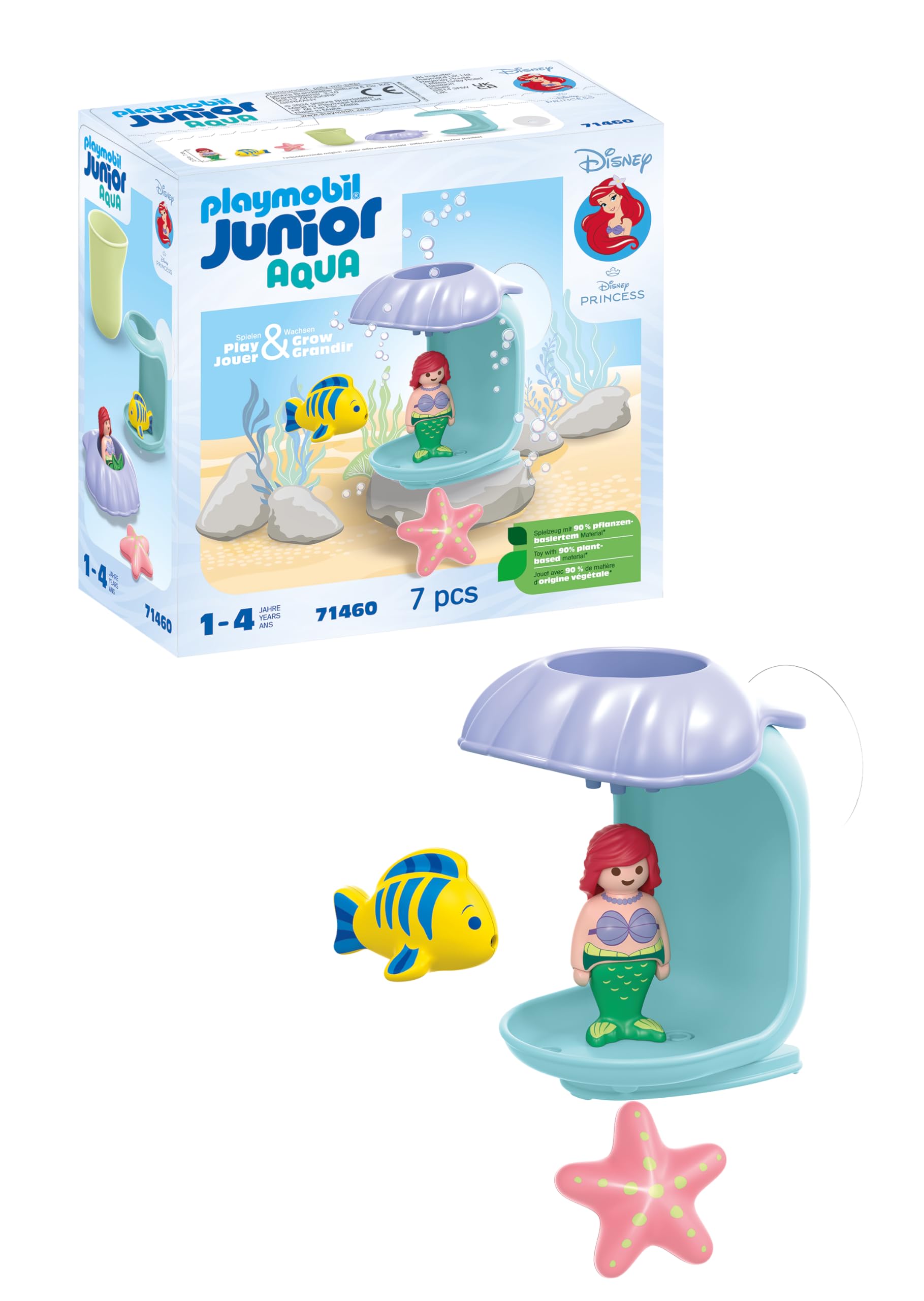 Playmobil JUNIOR Disney Ariel's Shell Shower Water Toy for Toddlers 12 Months+