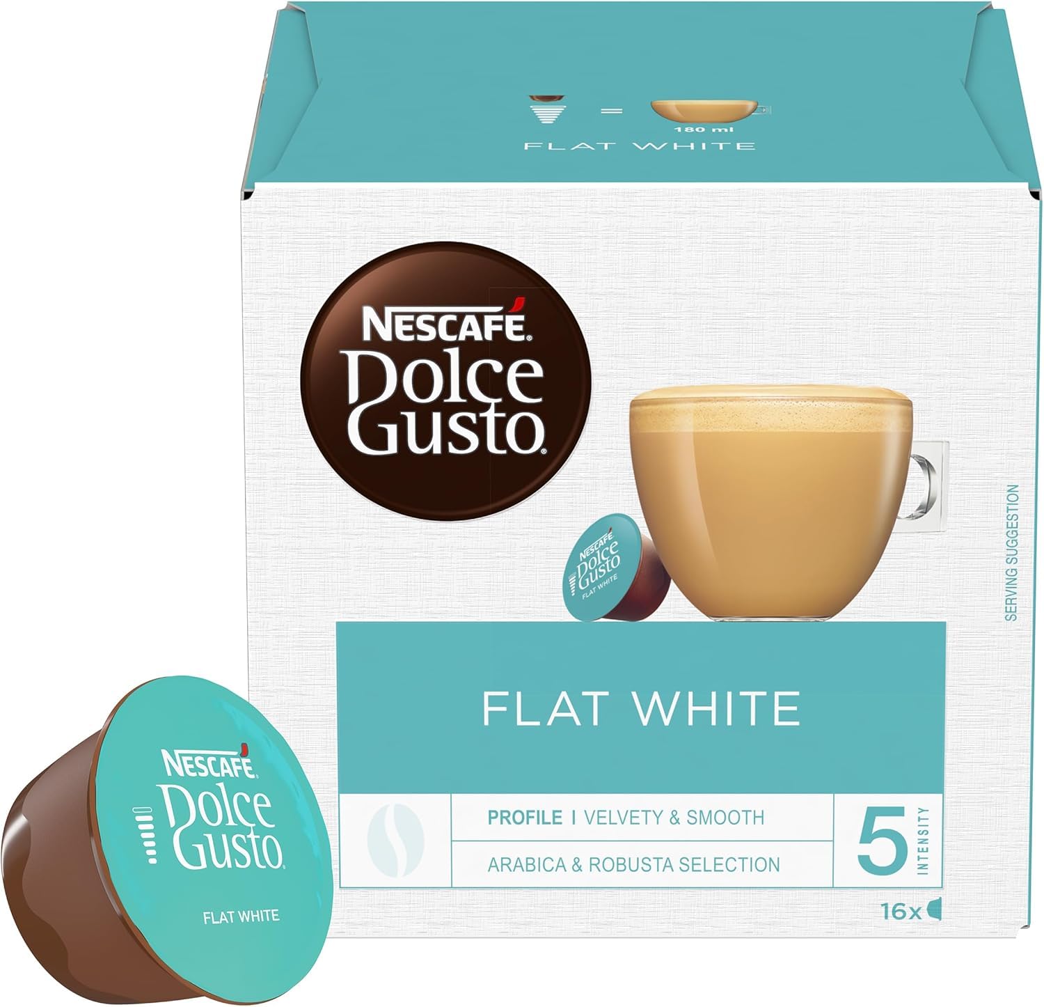 Nescafé Dolce Gusto Flat White Coffee Pods - Creamy Taste | 30 Count (Pack of 3) | 90 Pods Total