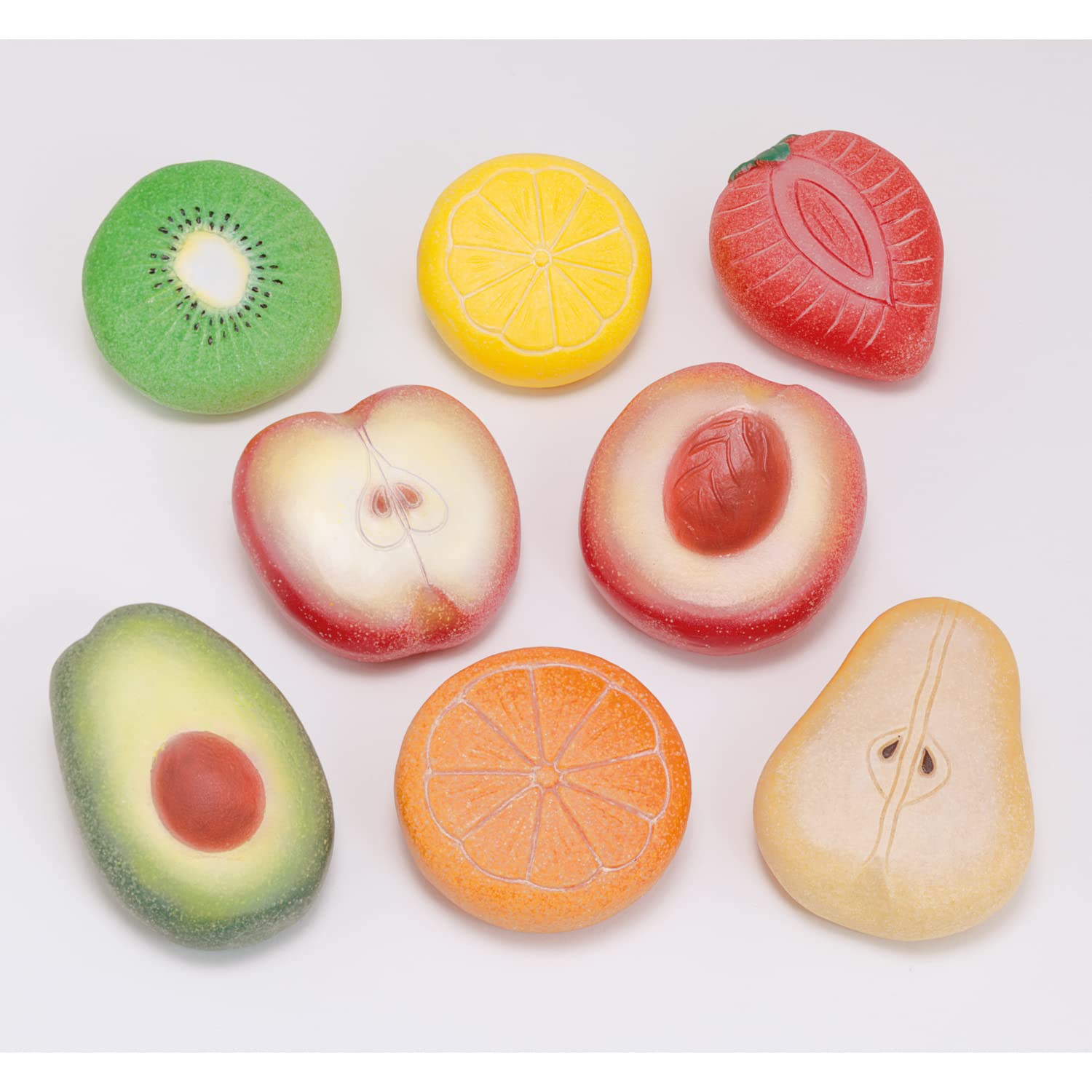 Yellow Door Fruit Sensory Play Stones - 8 Stones | Durable Stone & Resin | Ages 24m+