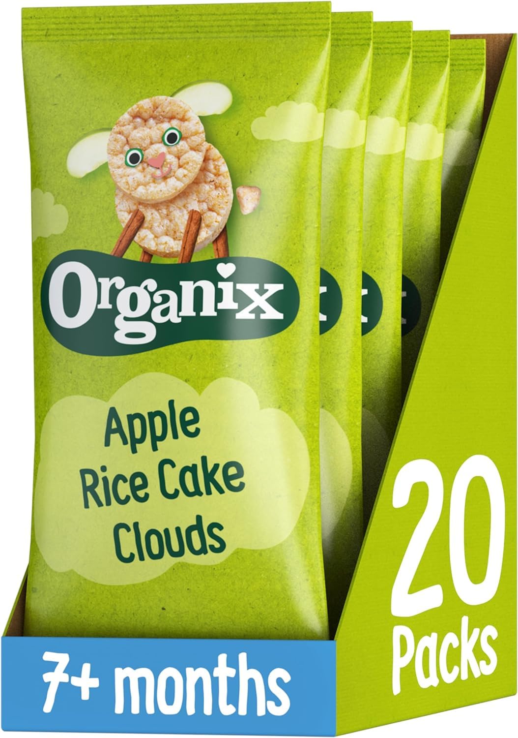 Organix Apple Organic Rice Cake Clouds Baby Snack - Gluten Free, Pack of 20