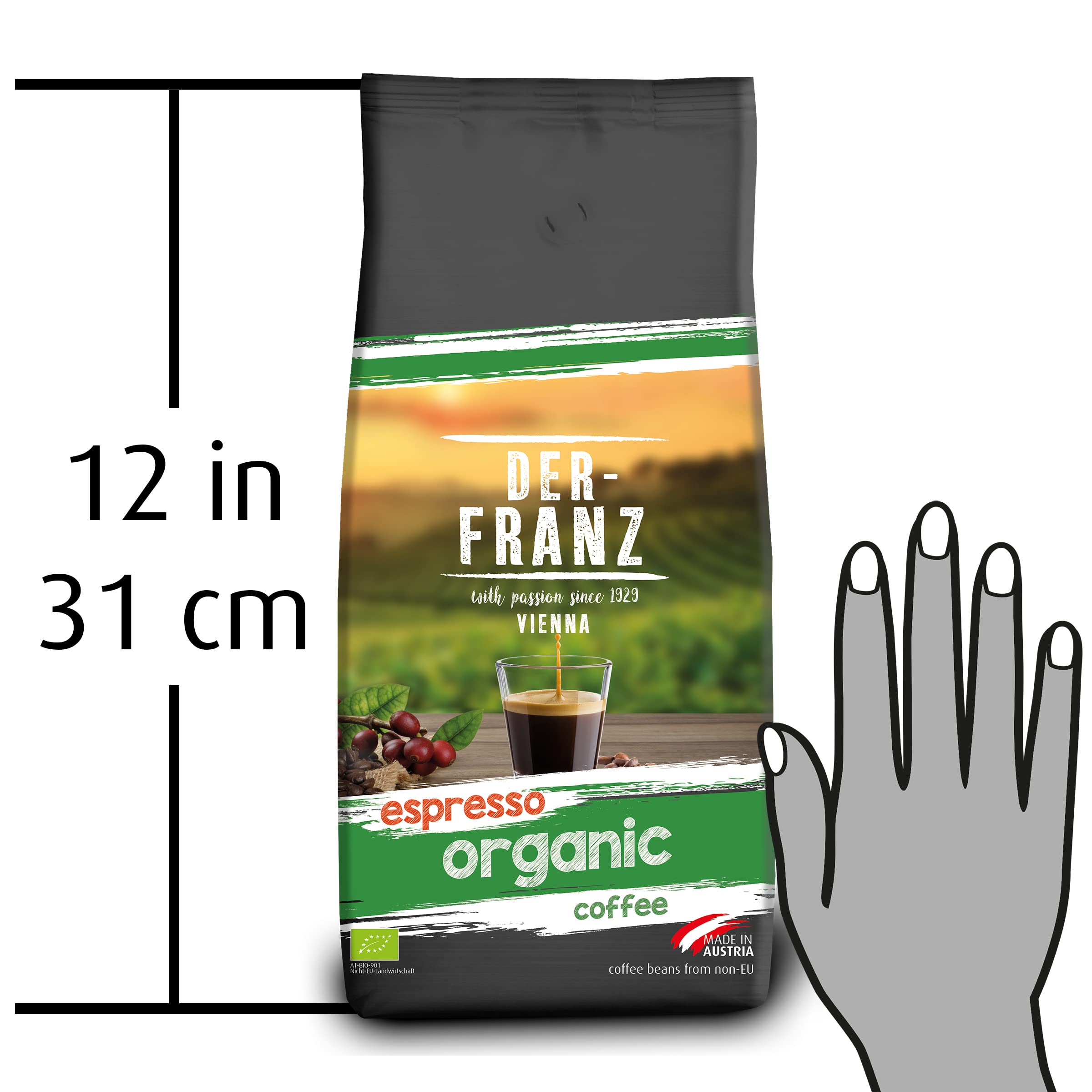 Der-Franz Espresso Organic Whole Coffee Beans - 1000g | 70% Arabica, 30% Robusta 7