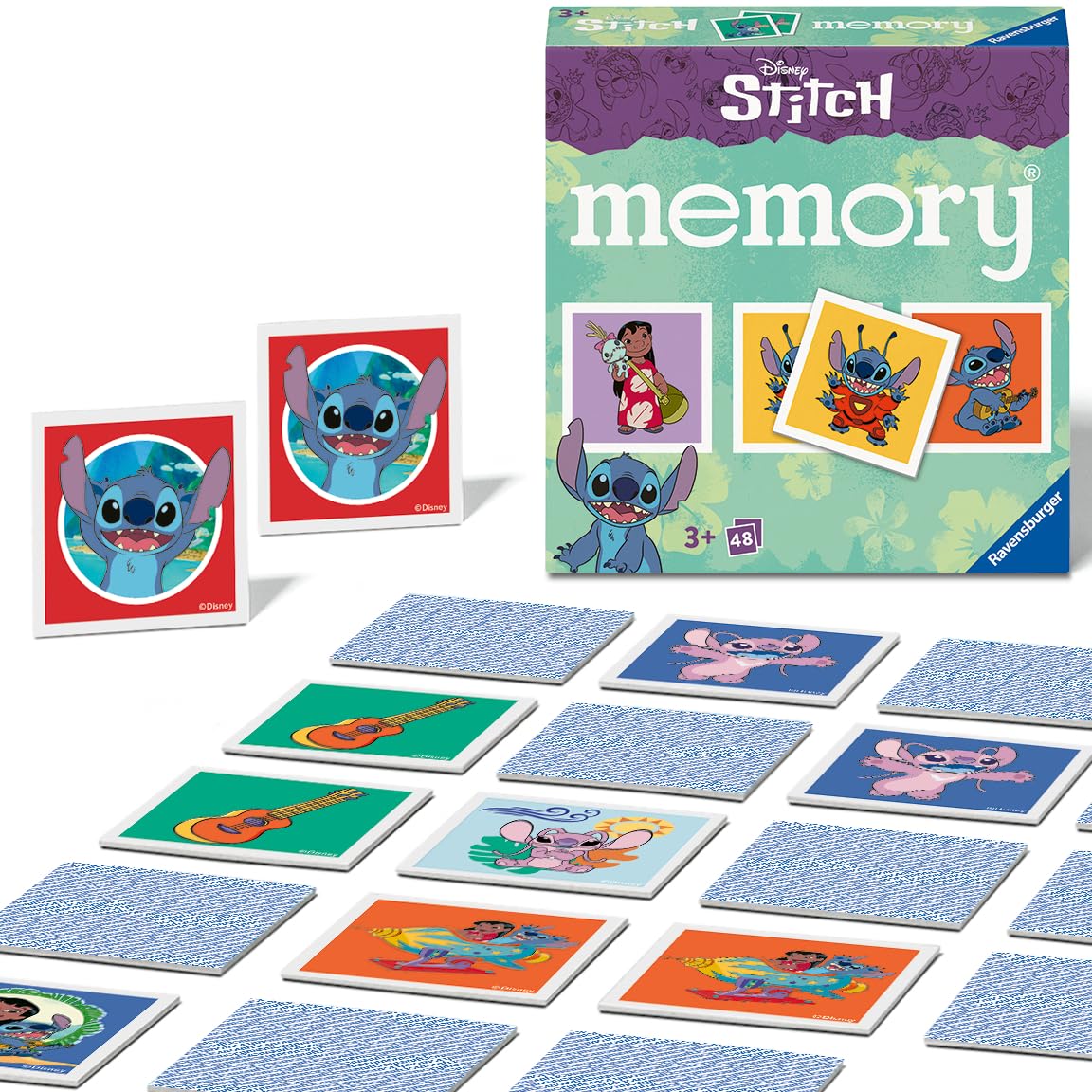 Ravensburger Disney Stitch Mini Memory Game - Matching Pairs Card Game for 2-6 Players Ages 3+