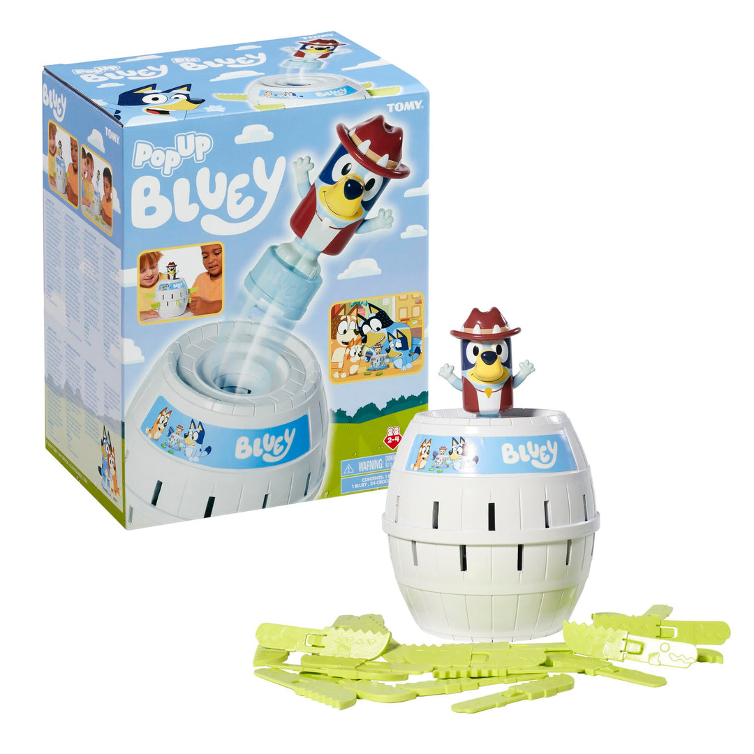 TOMY Pop Up Bluey - Official Bluey Board Game for Kids 4+ - 2 to 4 Player Family Game