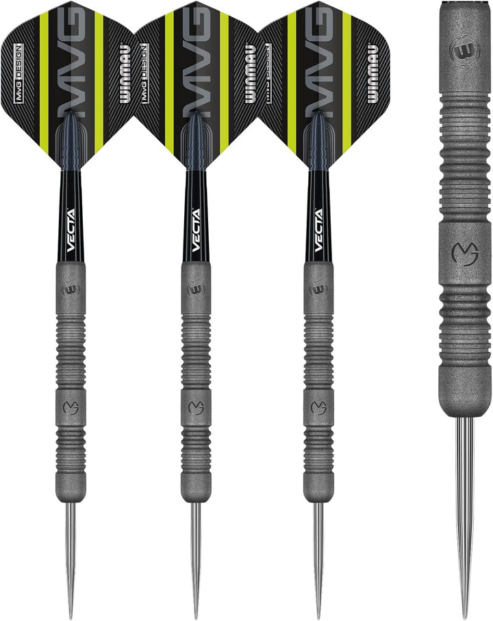 WINMAU Michael Van Gerwen MvG ExAct 25 Gram Tungsten Darts Set with Flights and Shafts - Premium Steel Tip Darts for Precision and Performance