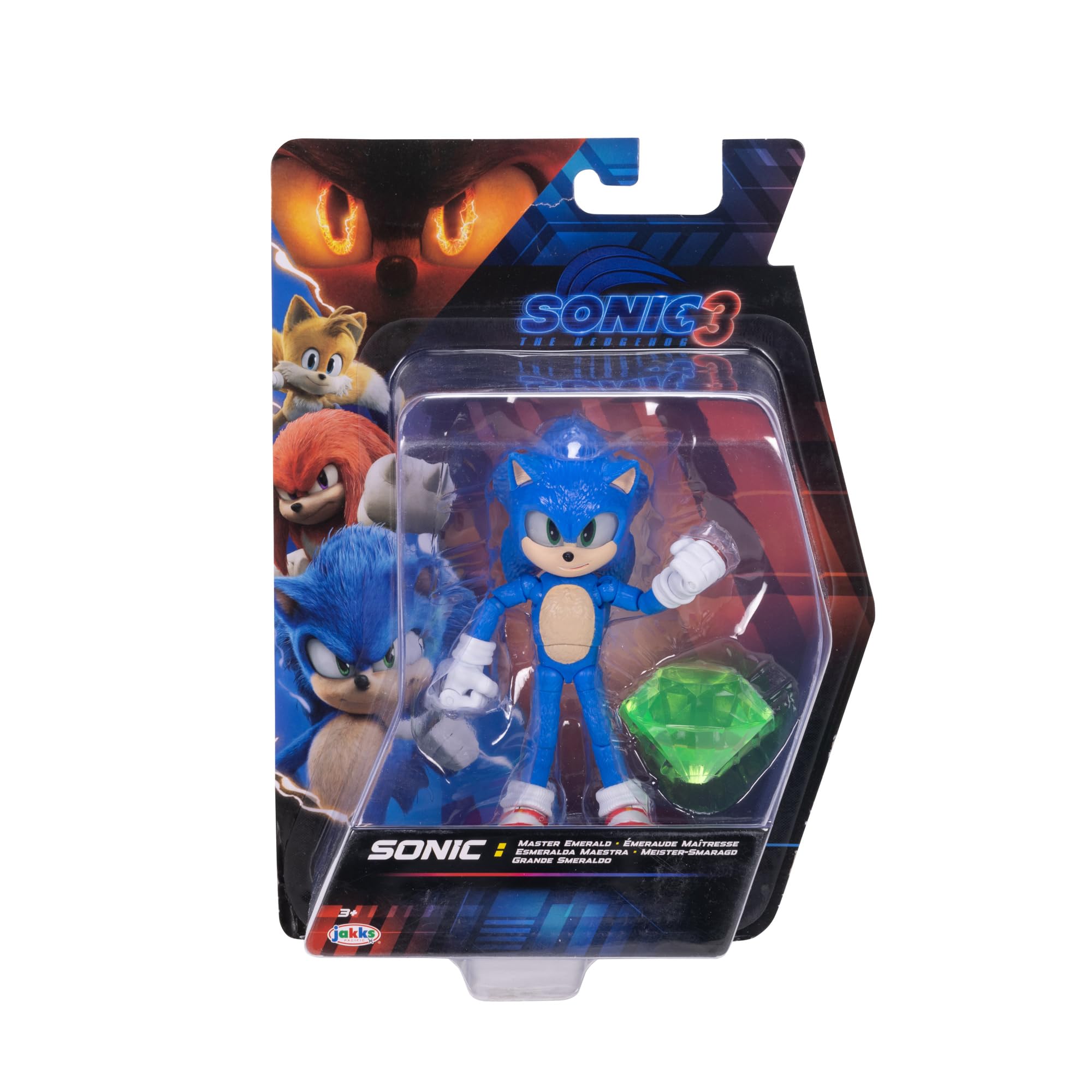 Sonic The Hedgehog Sonic 3 Movie Sonic with Emerald Accessory Action Figure | 13 cm | Jakks Pacific 2