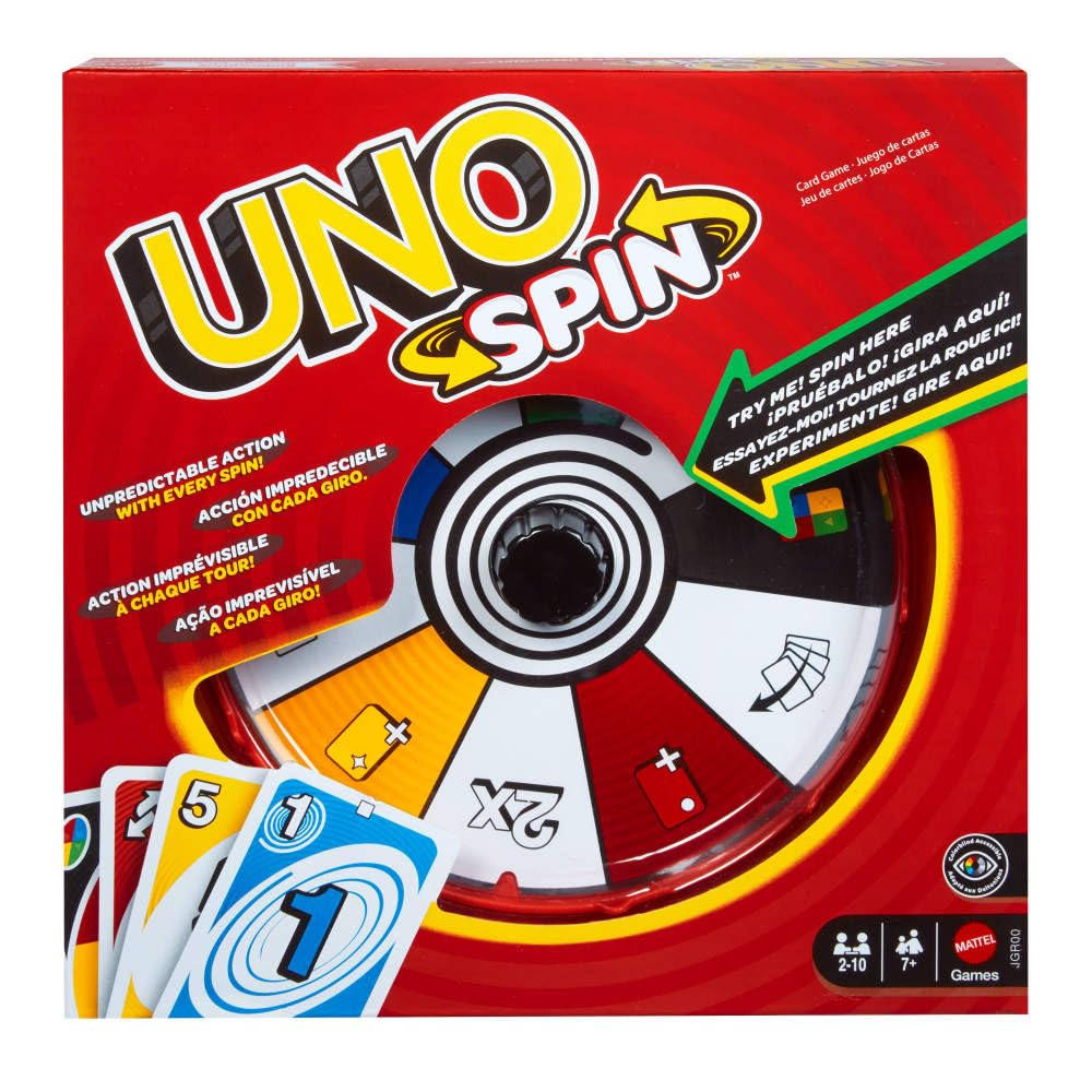 Mattel Games UNO Spin Card Game - Toy Spinner Included | Ages 7+ | JGR00 1