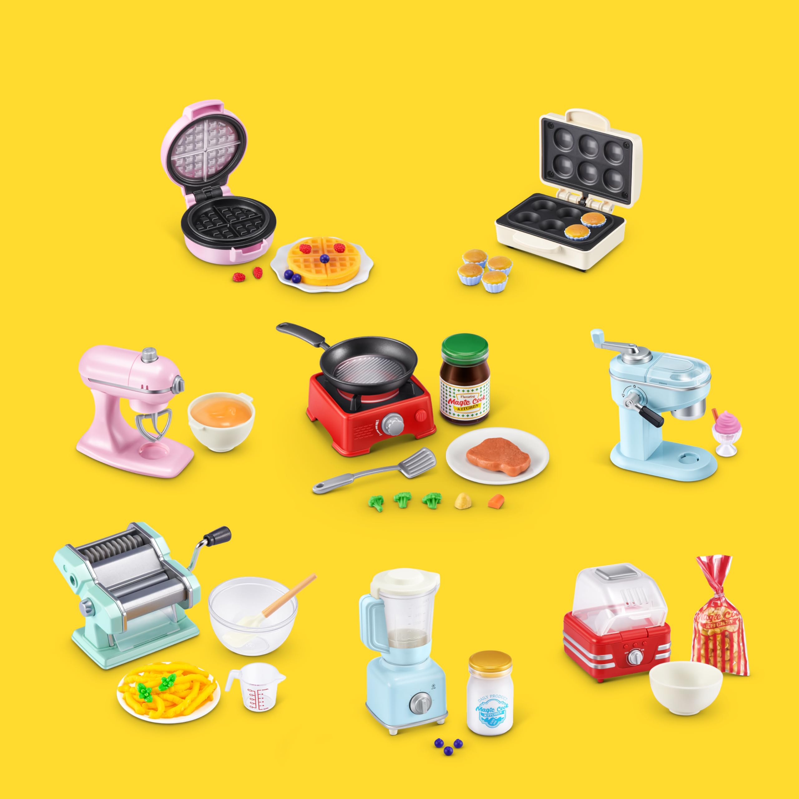 Mini Brands Really Works Magic Cook Kitchen Capsule Series 1 - Waffle Maker Miniature | Ages 3+ 5