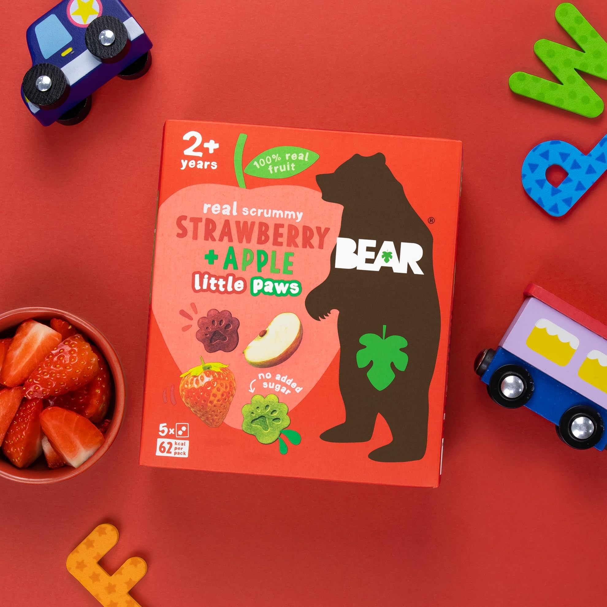 BEAR Strawberry and Apple Paws - 18 x 20g Packs | 100% Natural Fruit | No Added Sugar 5