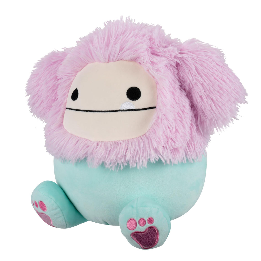 Squishmallows 12-Inch Bessem the Mint and Pink Bigfoot with Sparkly Feet - Plush Toy