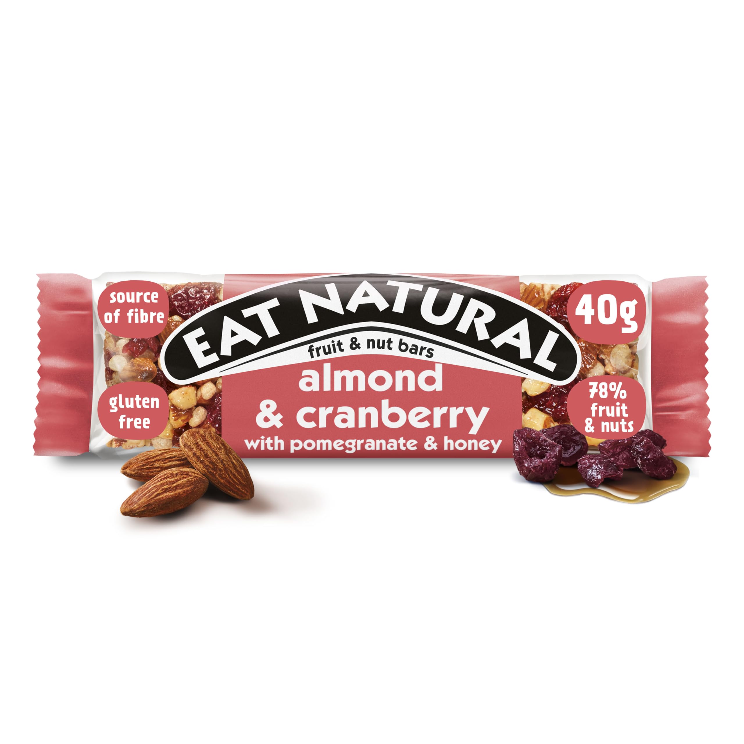 Eat Natural Fruit & Nut Bars Almond & Cranberry with Pomegranate & Honey - Pack of 12 2