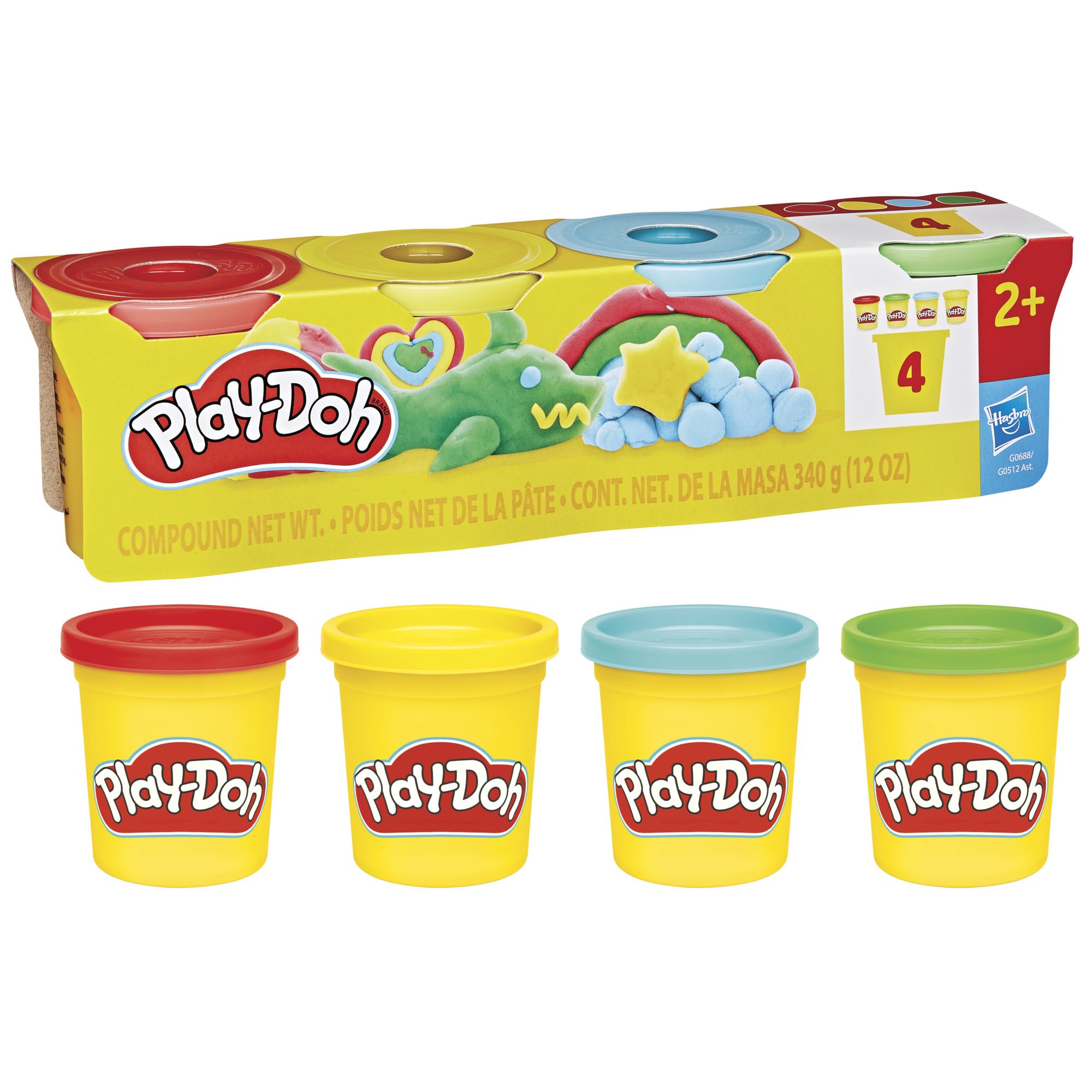 Play-Doh Classic Colours 4 Pack - 85 Gram Cans | Ages 2+