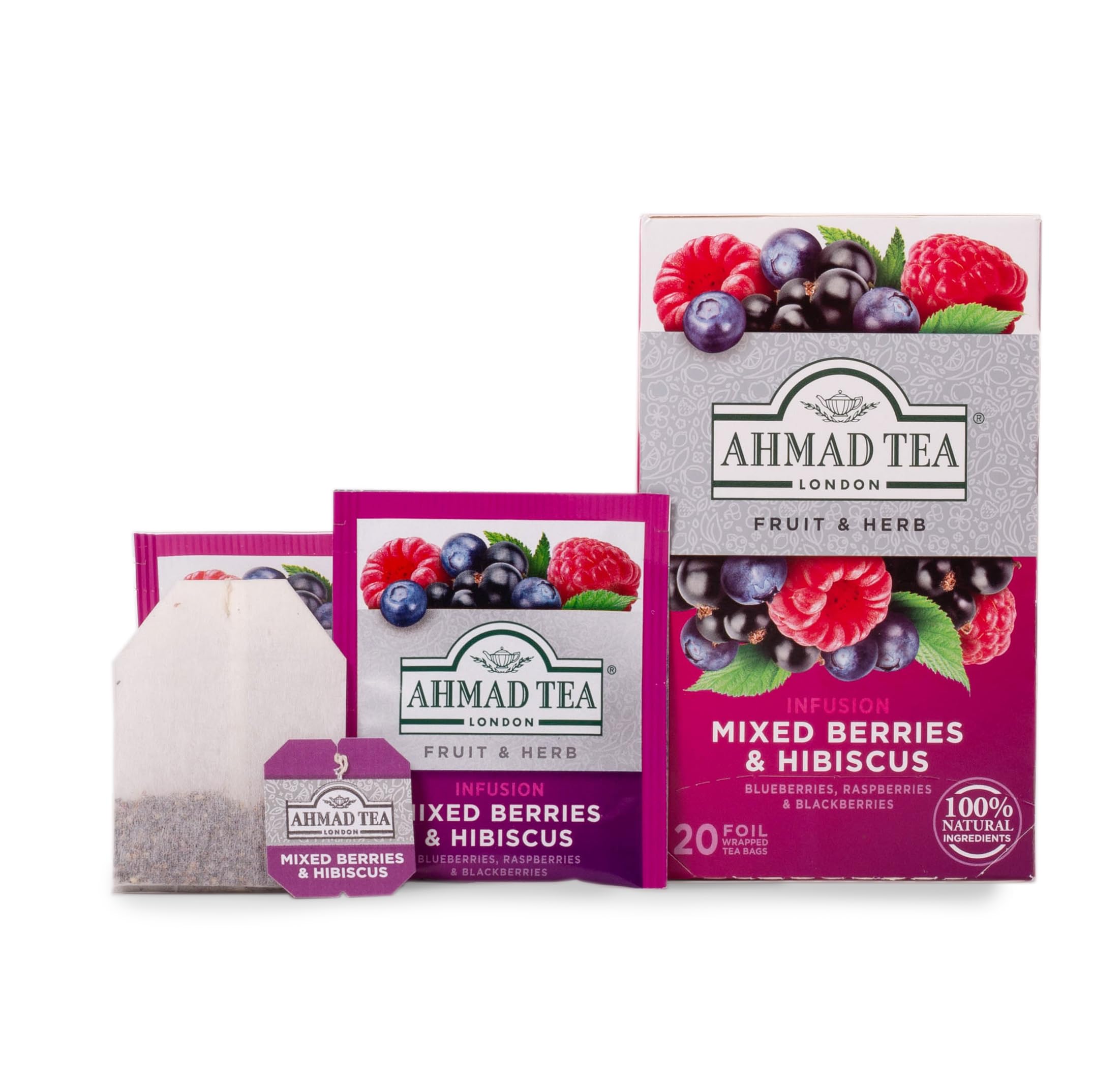 Ahmad Tea Mixed Berries & Hibiscus Fruit & Herbal Infusion - Caffeine-Free | 20 Teabags 2