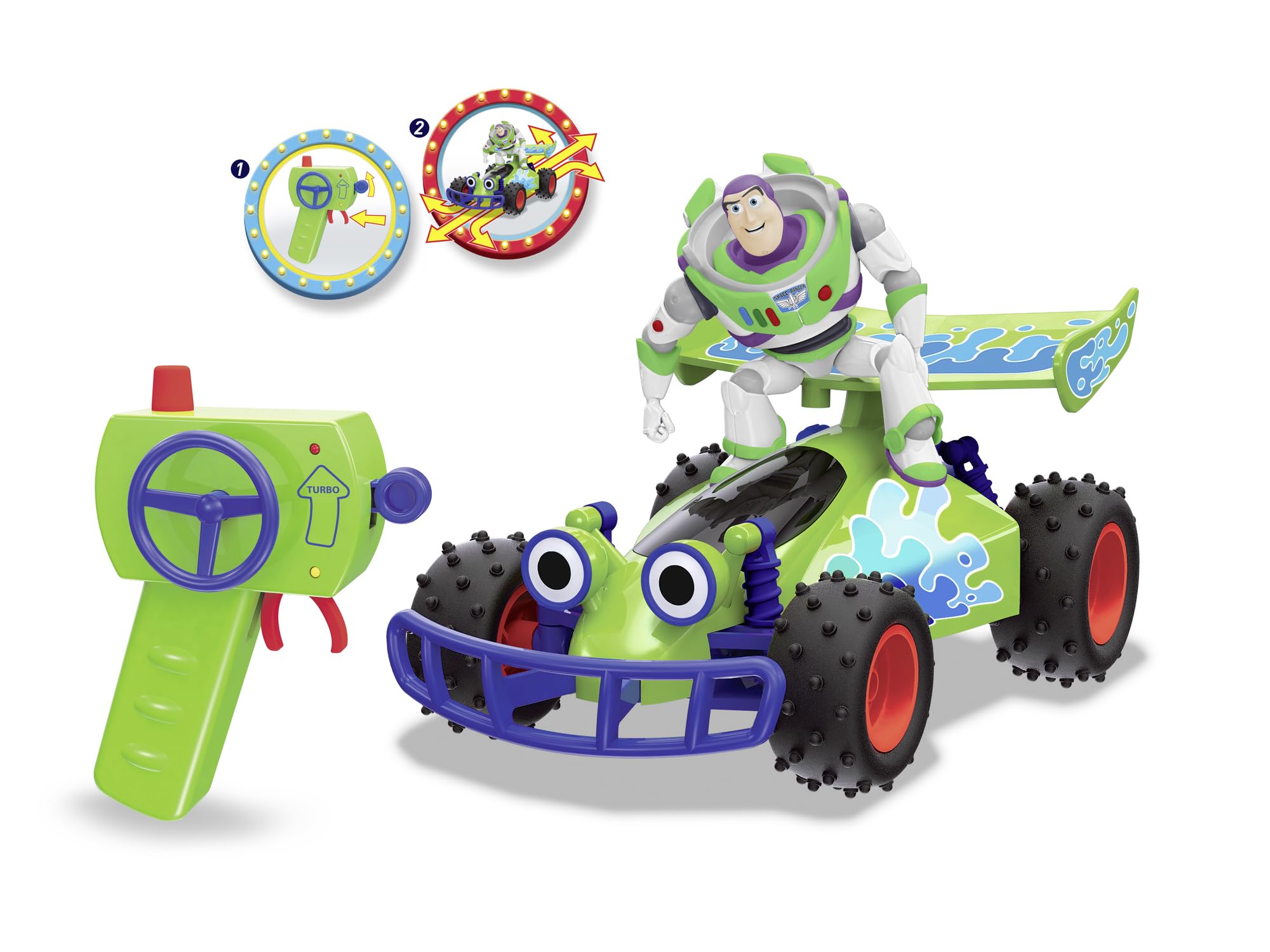 Jada Toys Disney Pixar Toy Story 4 Turbo Buggy with Buzz Lightyear - 1:24 Scale Remote Control Vehicle 4