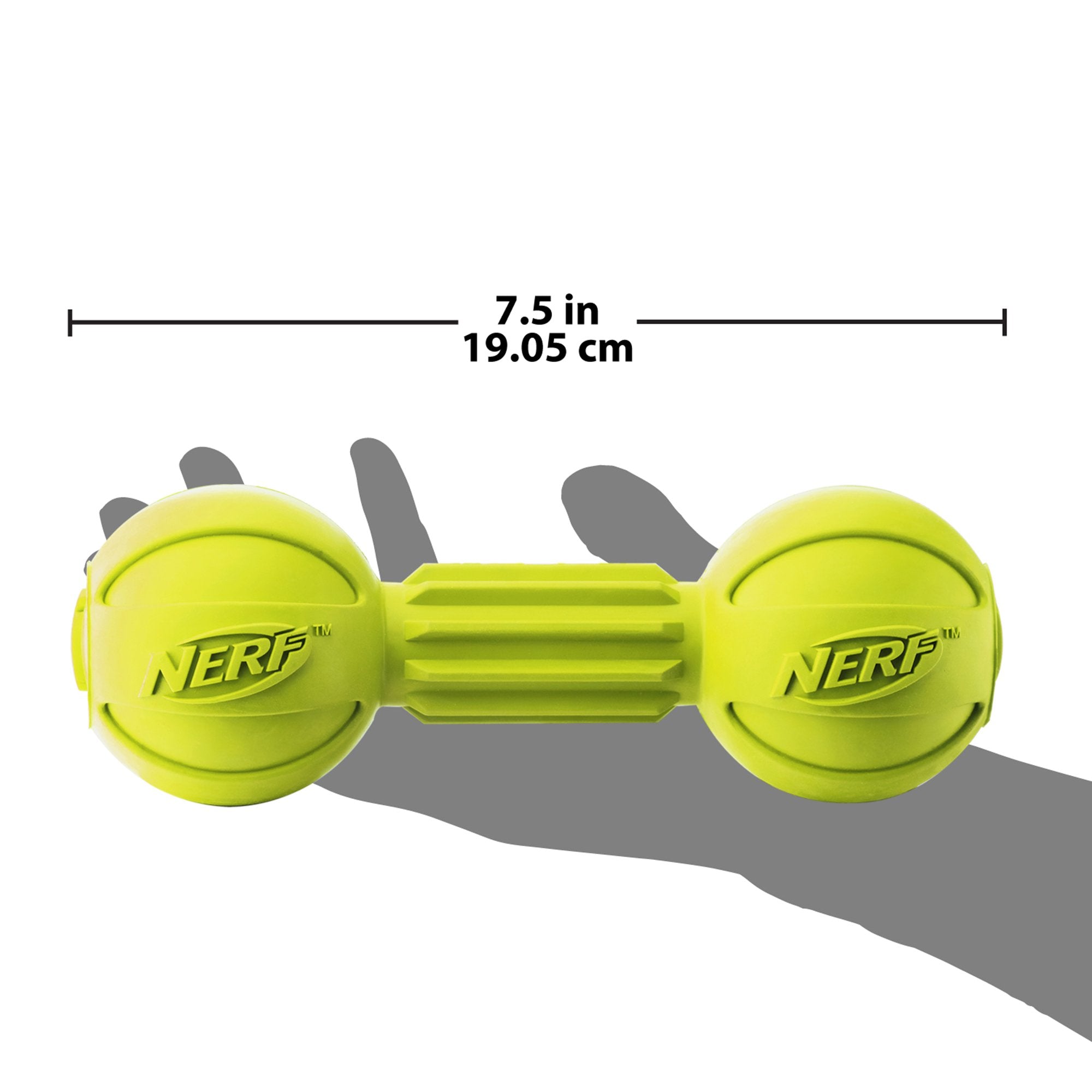 Nerf Dog Barbell Chew Toy - Durable Rubber for Fetch & Chewing | 7.5-Inch Medium Size 5
