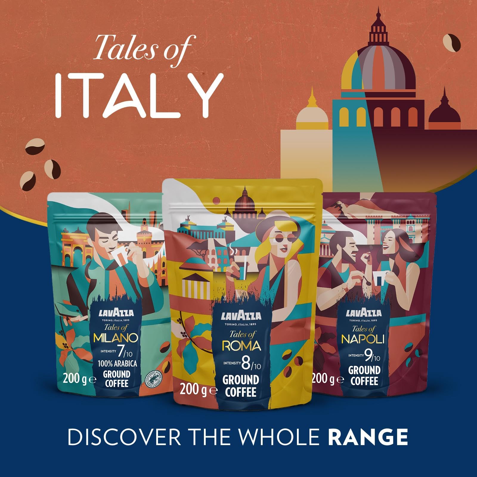 Lavazza Tales of Roma Coffee Ground - Aromatic Notes of Hazelnut and Dark Chocolate, Ideal for Moka Pots, 200 g 5