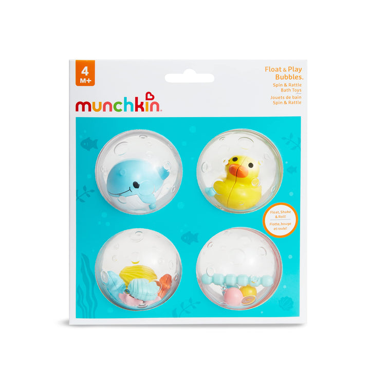 Munchkin Float and Play Bubbles Bath Toy - Spinning, Rattling & Floating Water Play for Babies 4+ Months