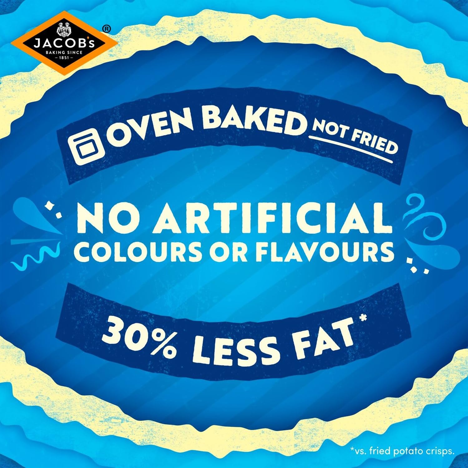 Jacob's Crinklys Salt & Vinegar Baked Snacks Share Bag, 150g 2