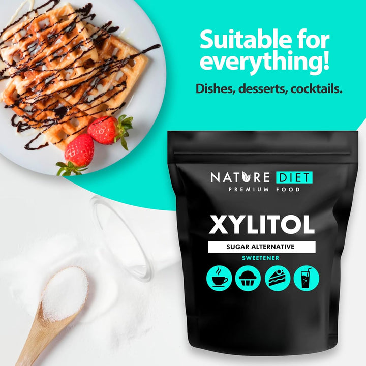 Nature Diet - Xylitol 1 kg | 100% Natural Plant-Based Sweetener | Low Glycemic Sugar Substitute