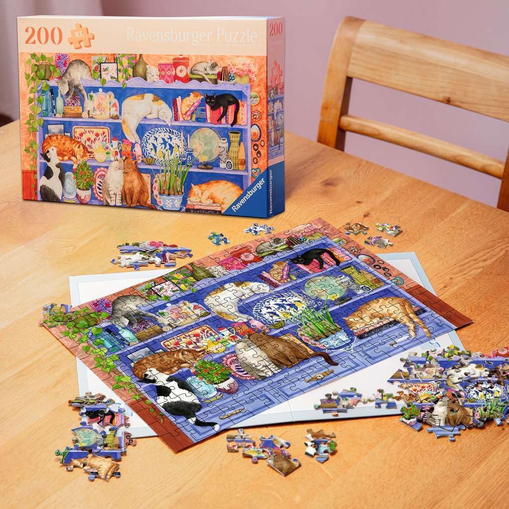 Ravensburger Cats on Shelf 200-Piece Jigsaw Puzzle for Adults & Kids 9+ 12
