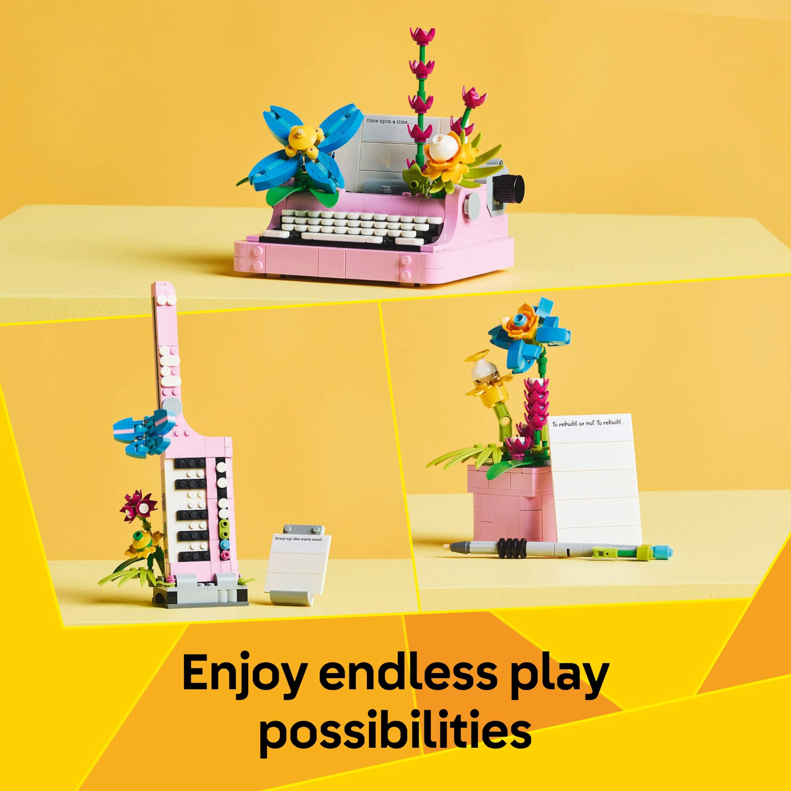 LEGO Creator 3in1 Typewriter with Flowers Toy Set 31169 | Ages 8+ | 3 Models in 1 3