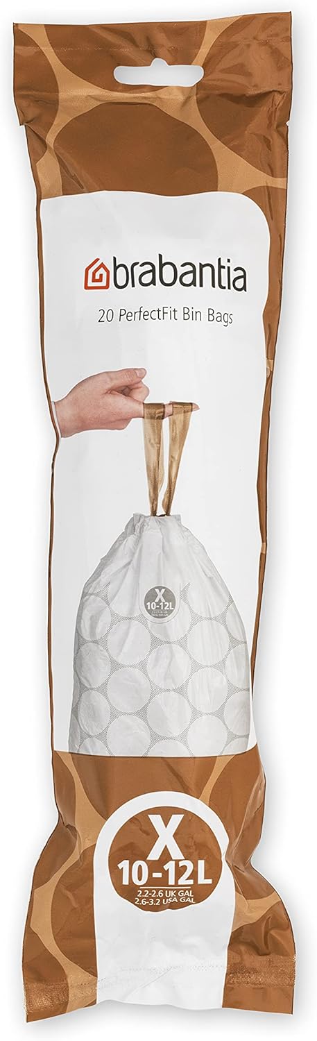 Brabantia PerfectFit Bin Liners Multipack - Size X (10-12 Litre) - Extra Strong Plastic with Tie-Tape 8