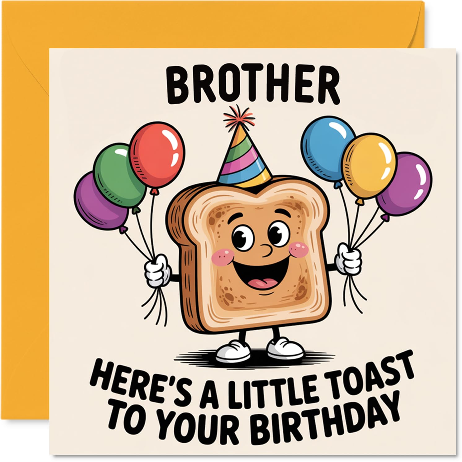 Stuff4 Brother Birthday Card - A Little Toast To You | 145mm x 145mm | Uncoated Interior