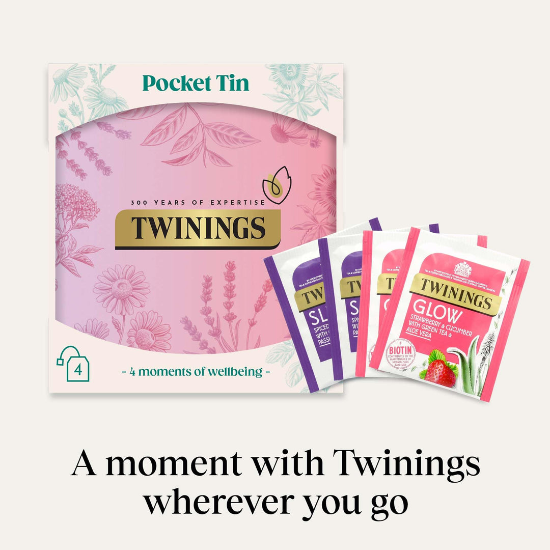 Twinings Festive Limited Edition 4 Pocket Tea Tin with Superblends Sleep and Glow