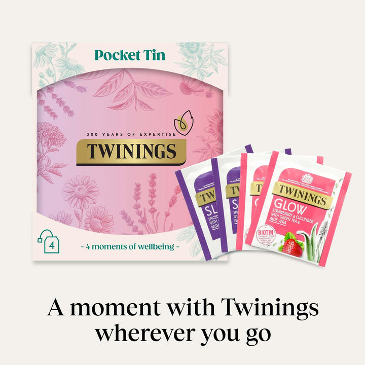 Twinings Festive Limited Edition 4 Pocket Tea Tin with Superblends Sleep and Glow