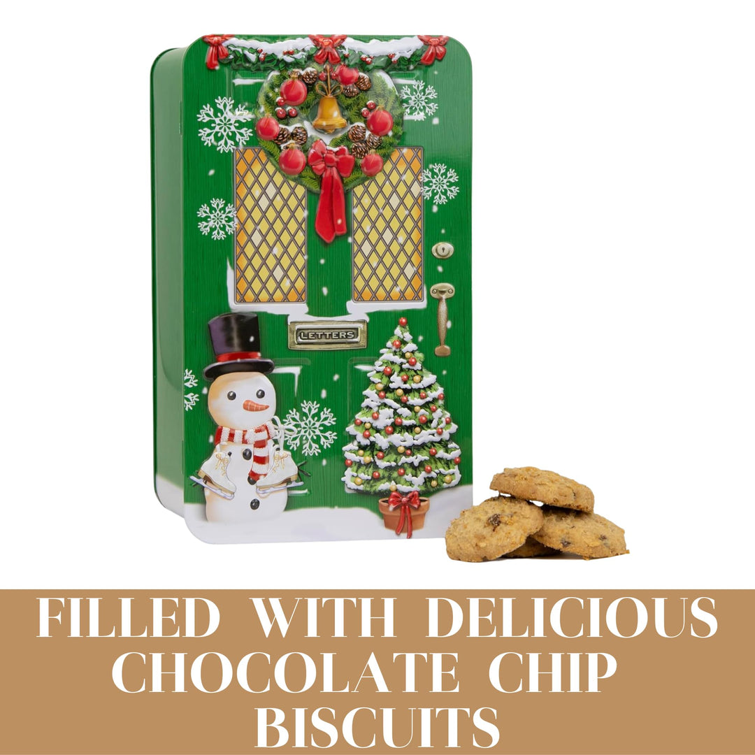 The Silver Crane Co. - Green Christmas Door Gift Set Biscuit Tin