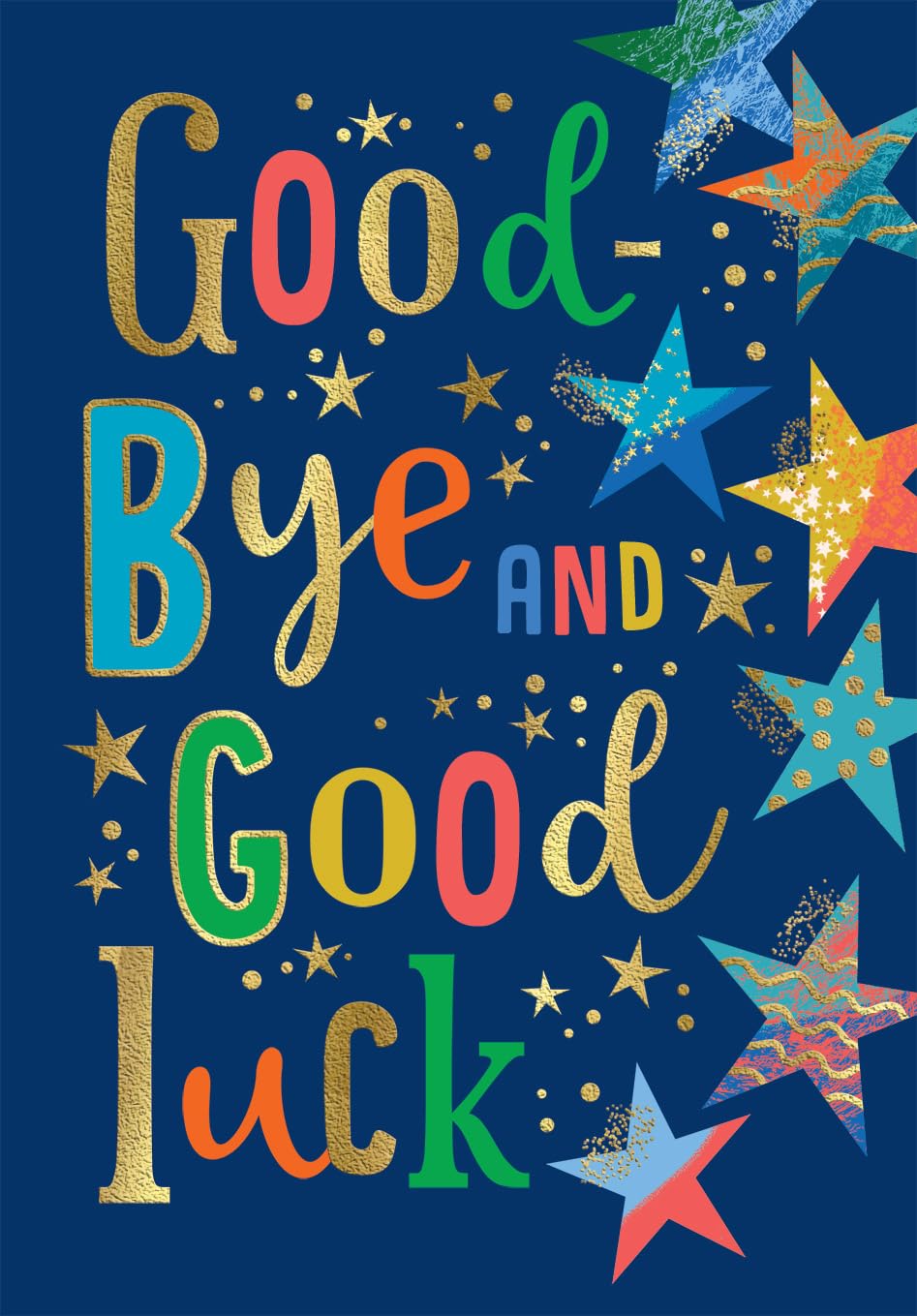 Avant Garde Studios Goodbye & Goodluck Card Stars - 9 x 6 Inch | Multicolor | Includes Envelope 1