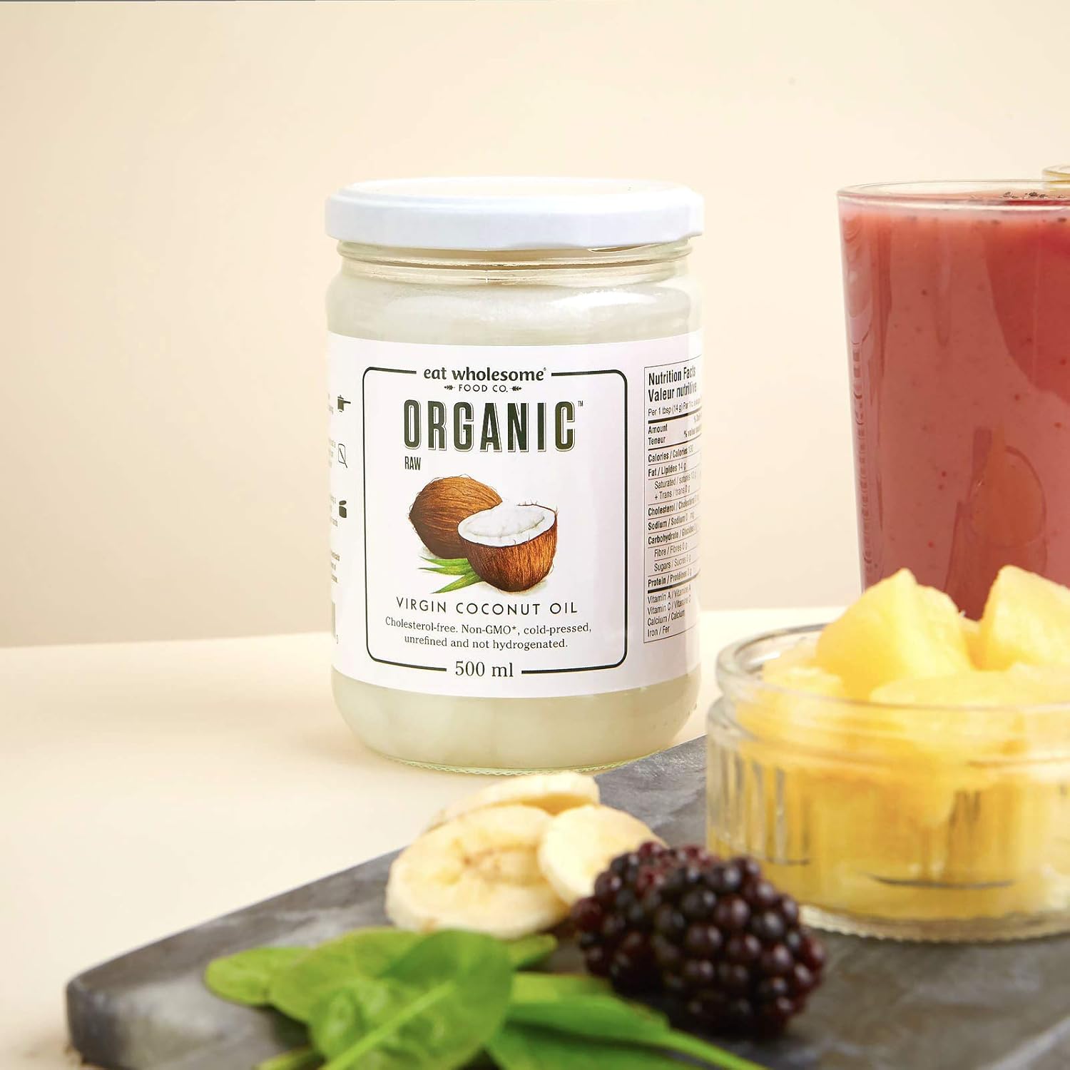 Eat Wholesome - Organic Raw Cold-Pressed Virgin Coconut Oil (500 ml) 7