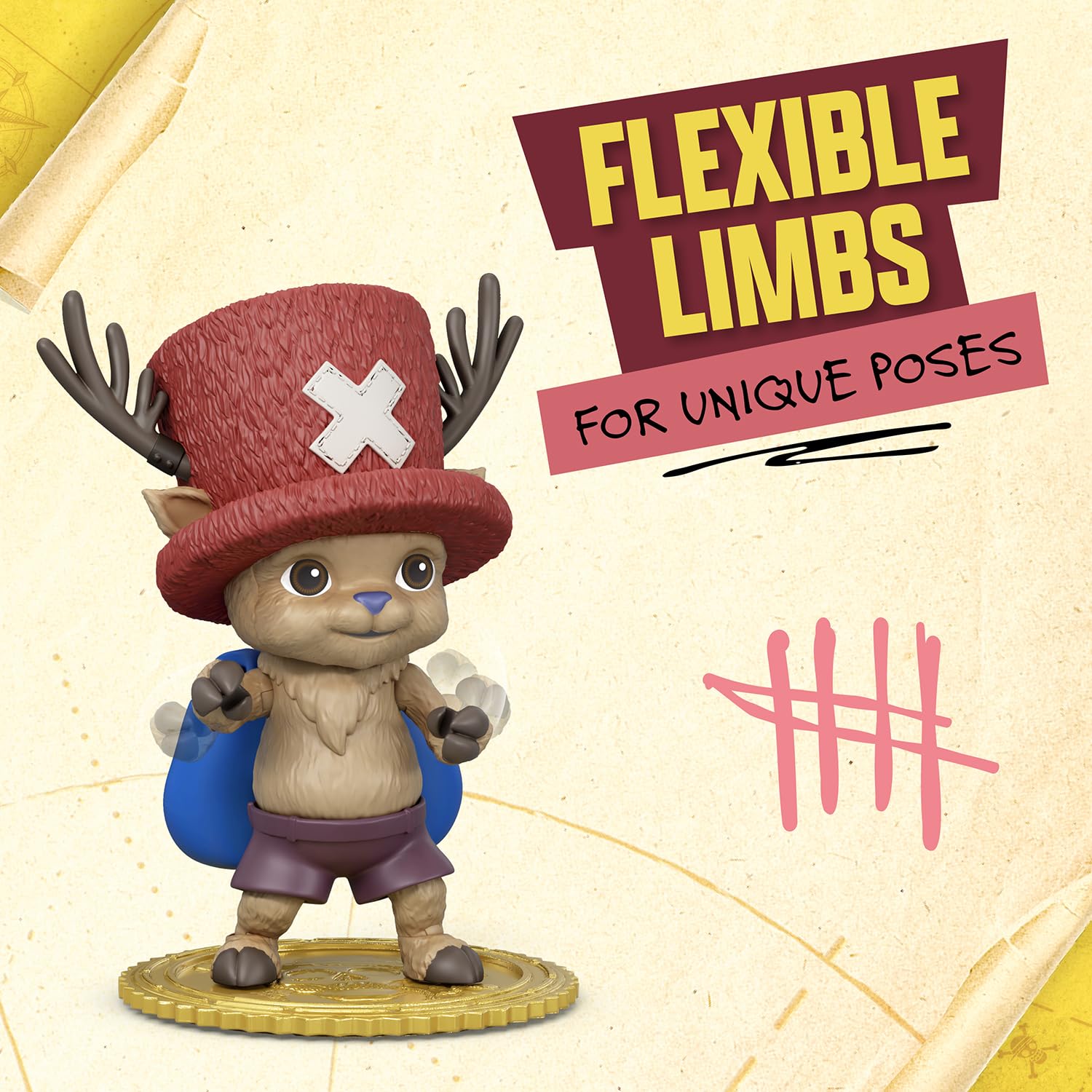 One Piece Tony Tony Chopper Action Figure - 4" (10 cm) with 6 Accessories | 16 Points of Articulation 4