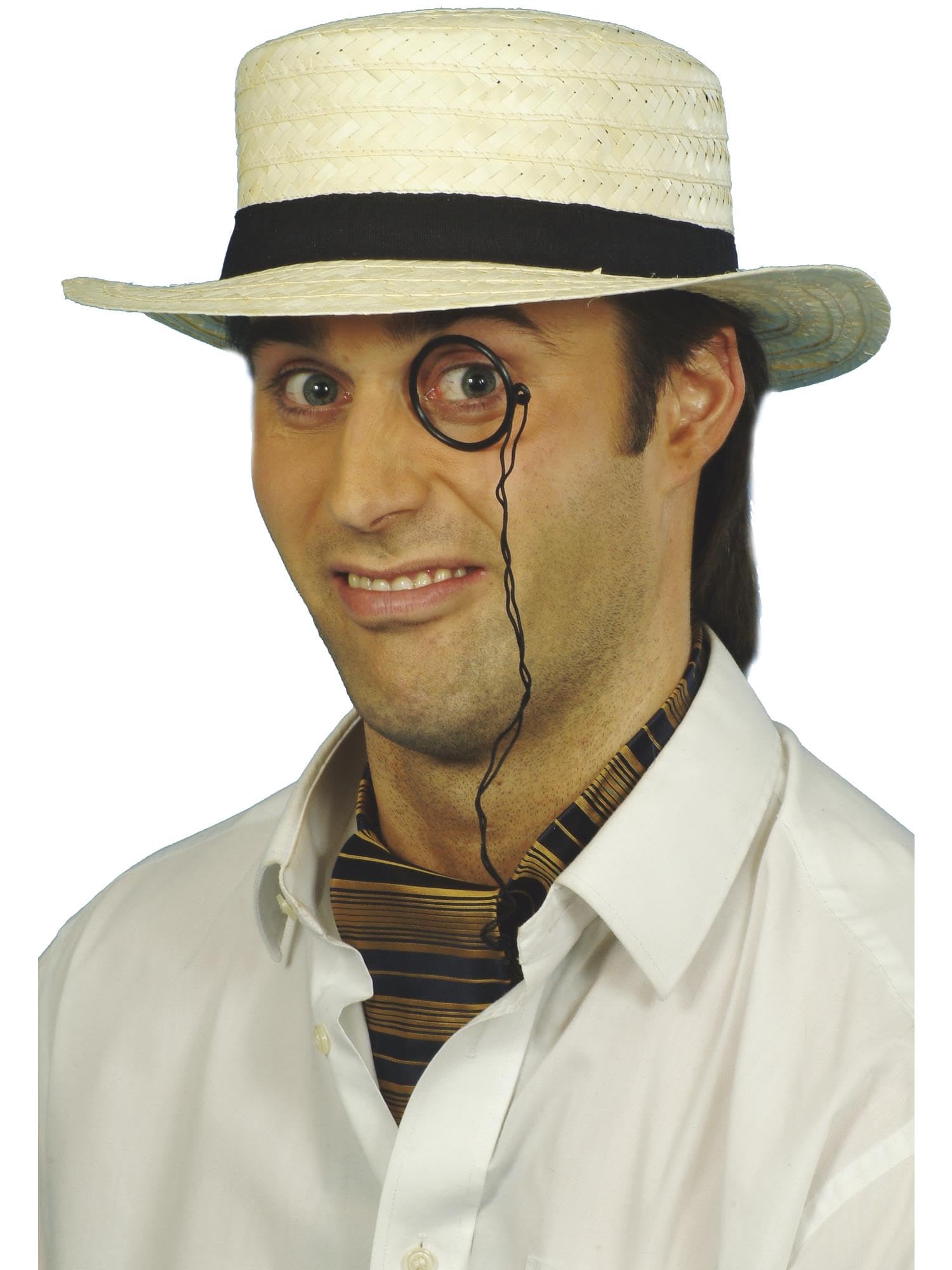 Smiffys Straw Boater Hat - Historical Costume Accessory | Cream | One Size