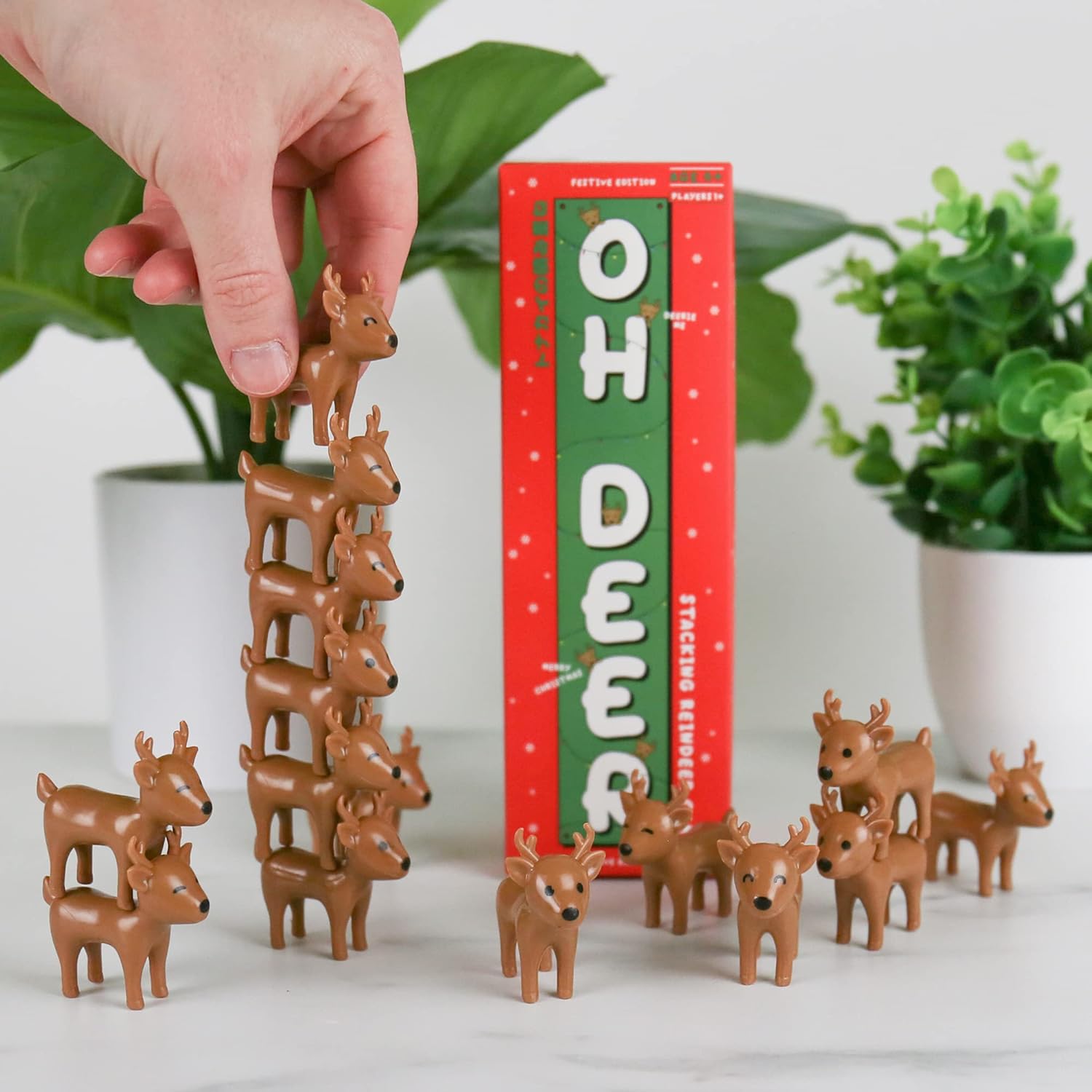Gift Republic Oh Deer 15-Piece Christmas Stacking Balance Game, Multicoloured 4