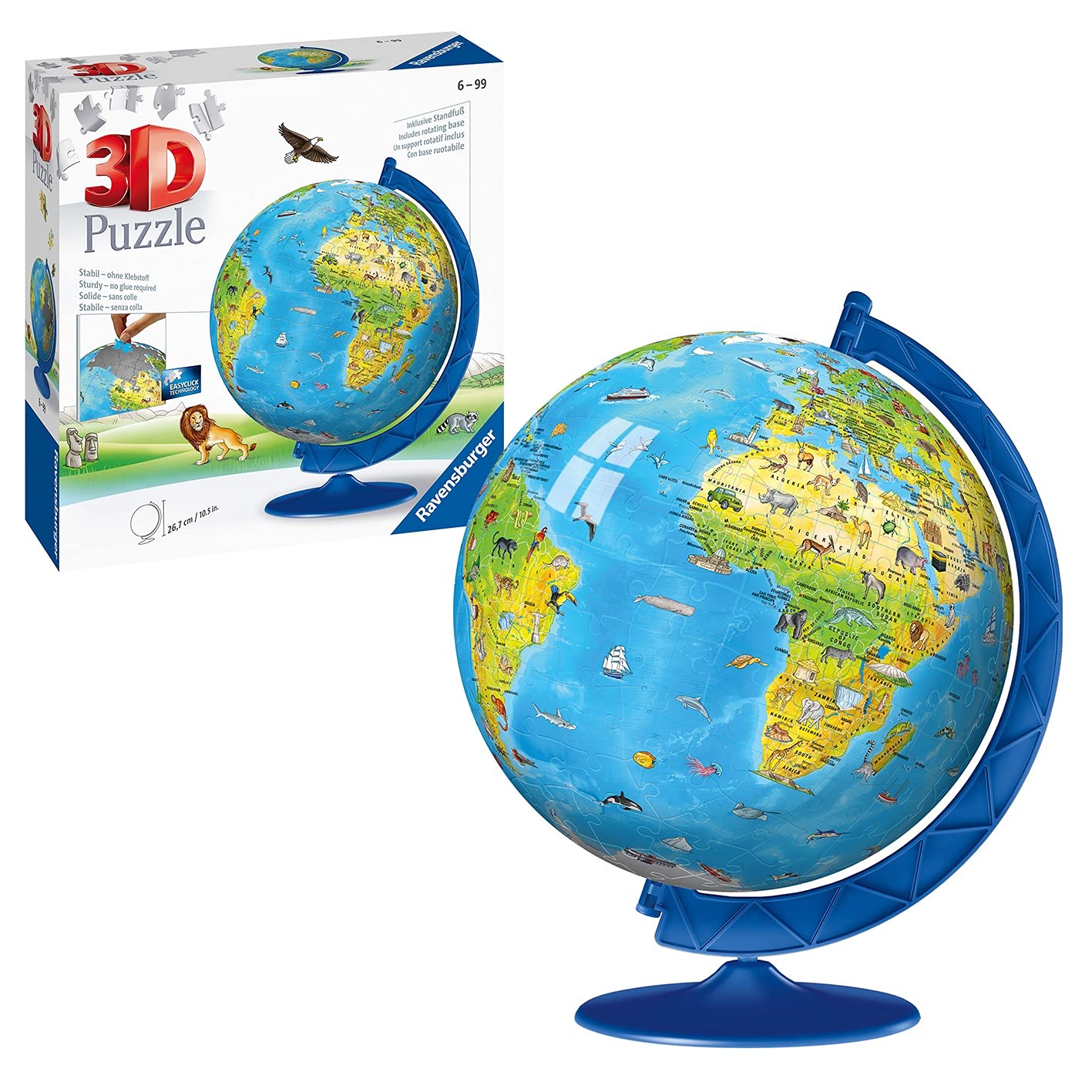 Ravensburger World Globe 3D Jigsaw Puzzle - 180 Pieces | Ages 6+ | No Glue Required 1