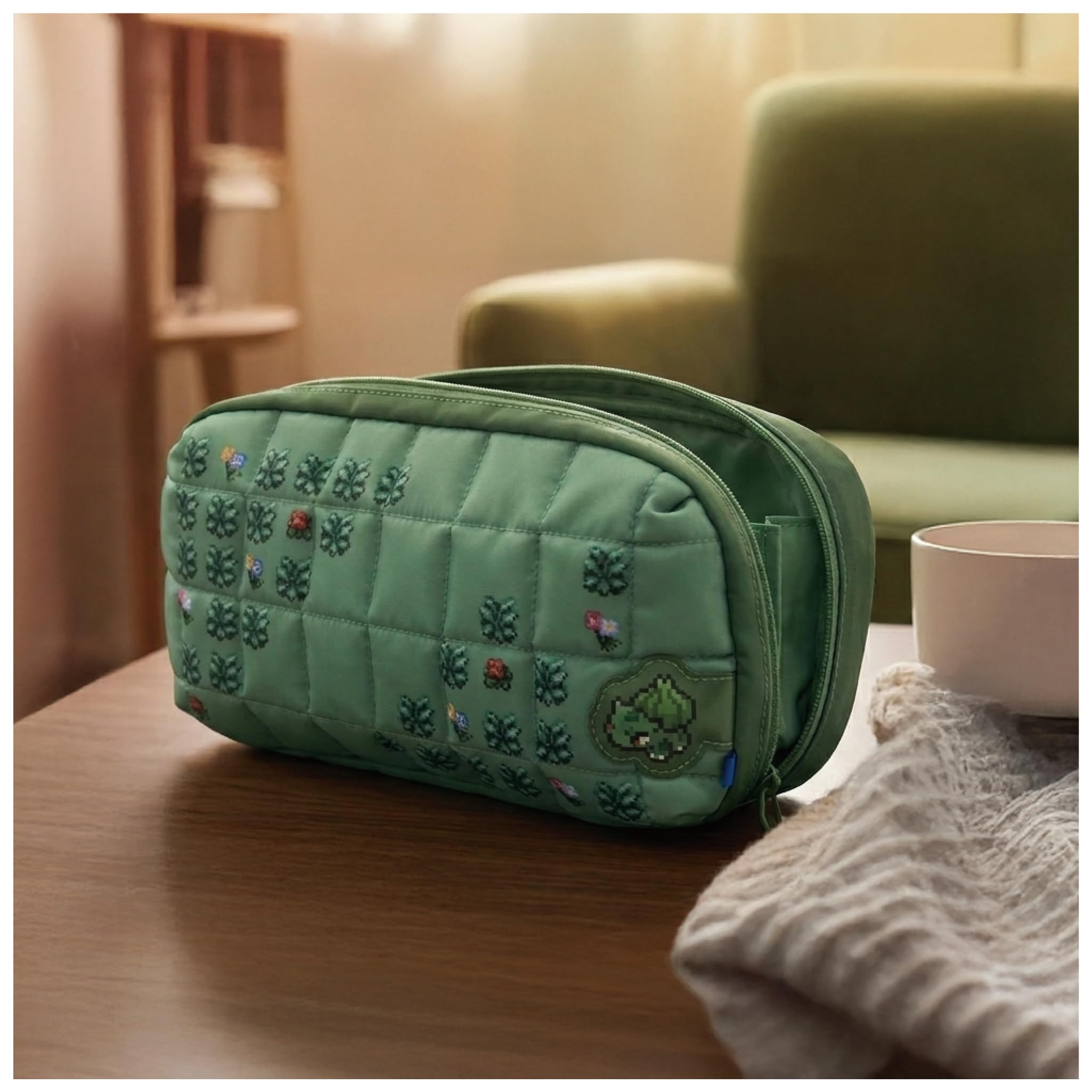 HORI Puff Pouch (Pokémon Pixel Green) - Nintendo Switch & Switch 2 Accessory Kit