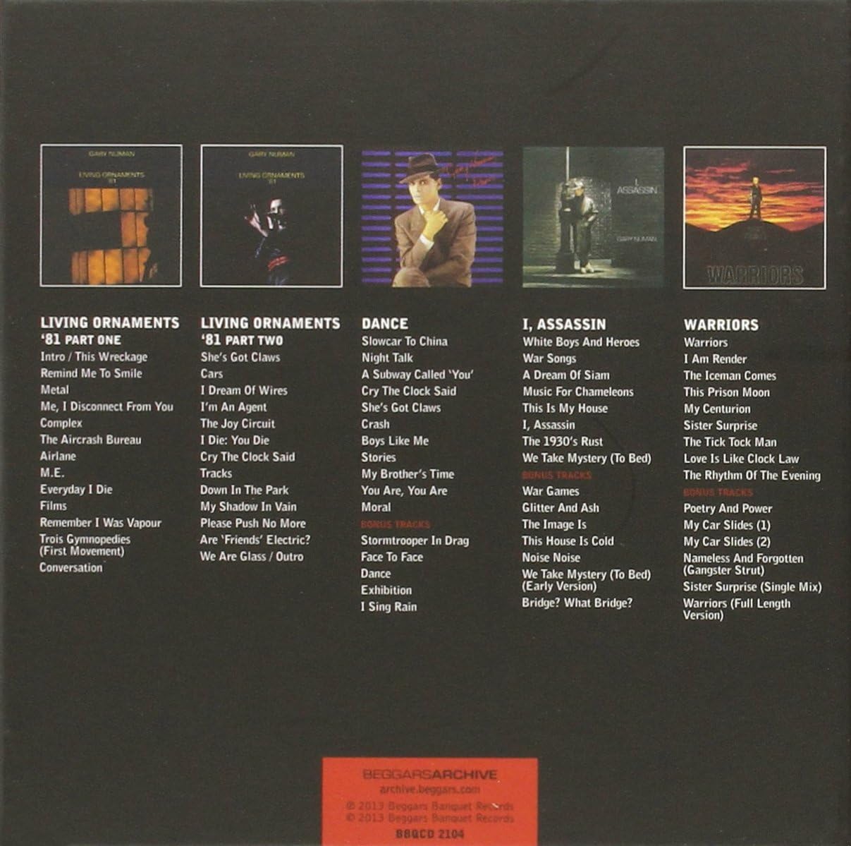 Gary Numan - 5 Album CD Box Set (1981-1983) - Beggars Archive Series