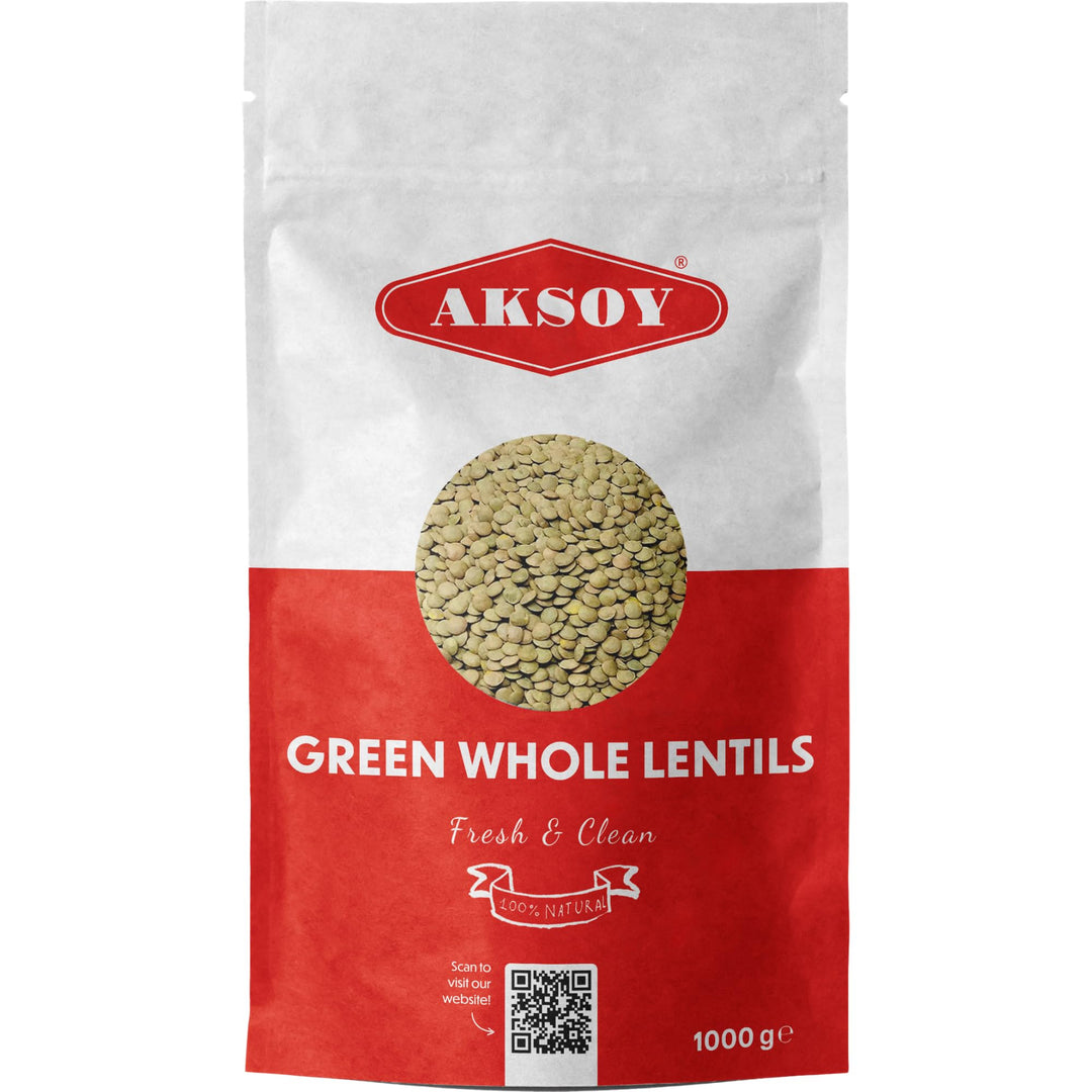 Aksoy Green Whole Lentils 1KG – High Protein, Fiber-Rich Pulses for Salads and Curries