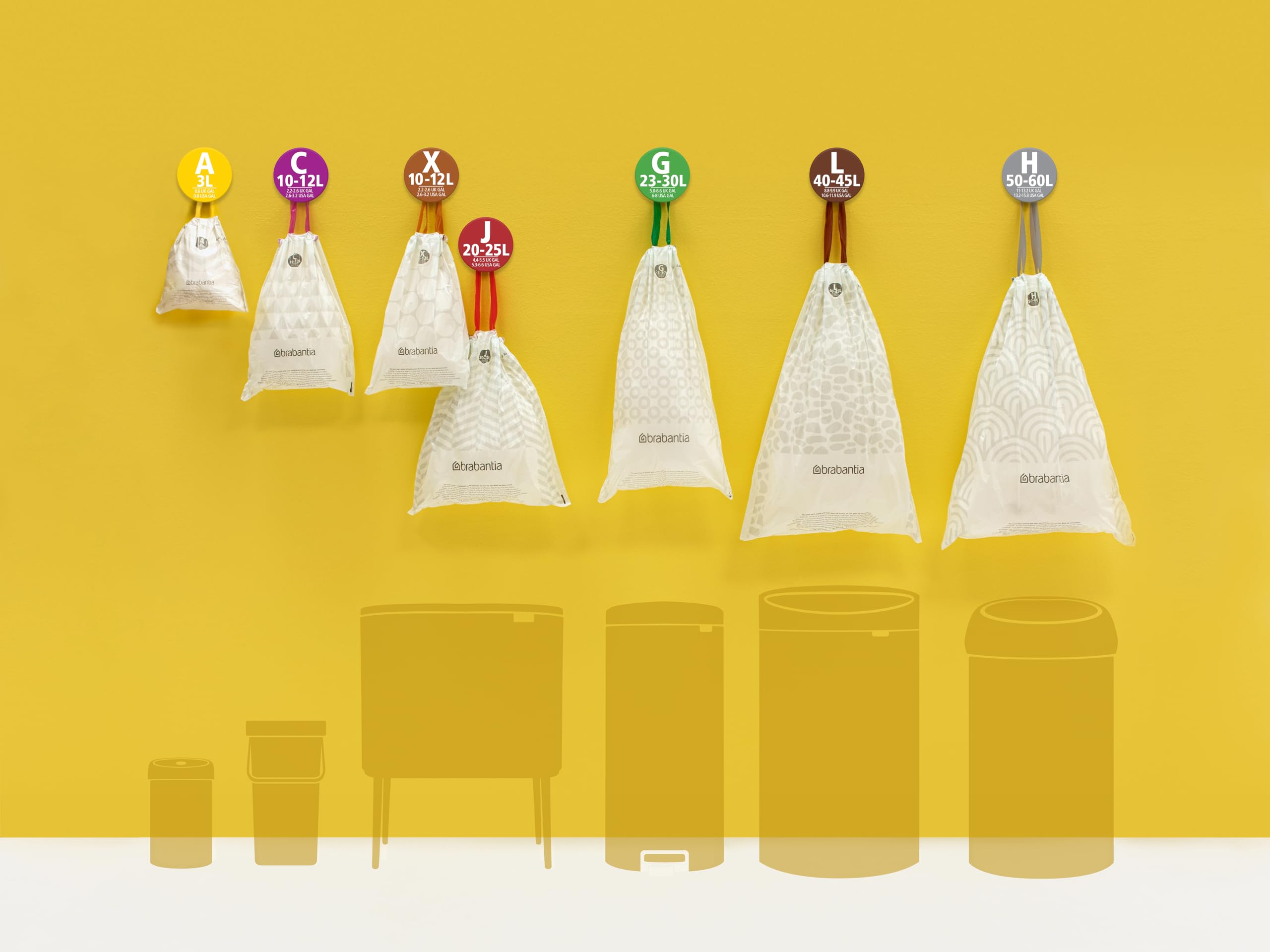 Brabantia PerfectFit Bin Liners - Tear-Resistant Plastic for 15-20L Bins | 40 Count Code D 3