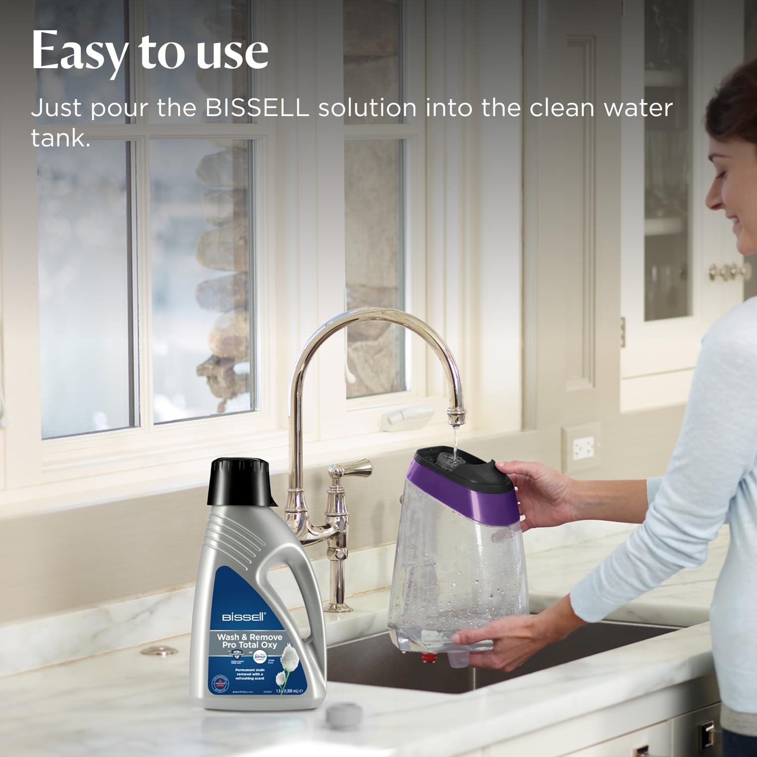 BISSELL Wash & Remove Pro Total Carpet Cleaner Liquid with Oxy Boost & StainProtect | 1.5 l 8