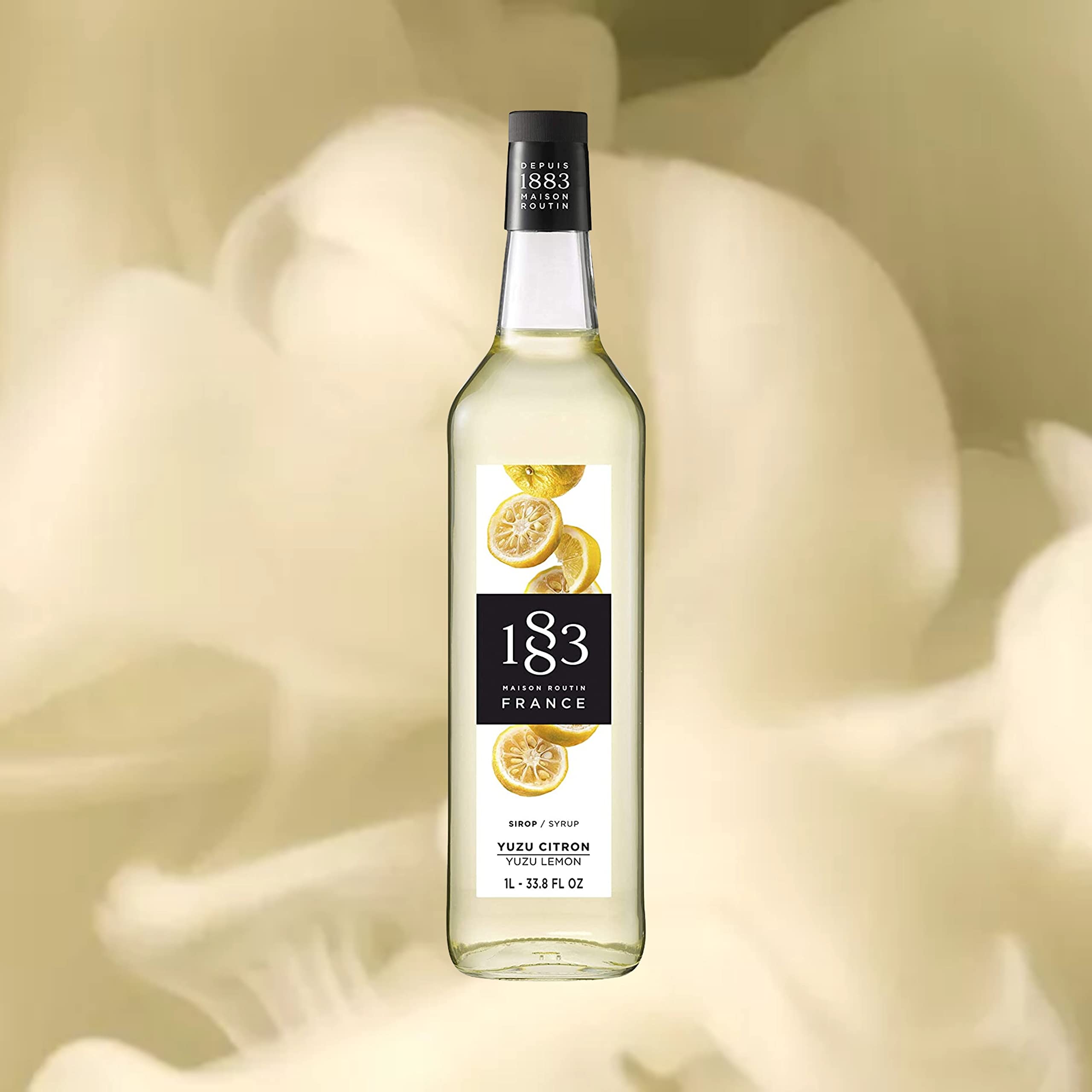 1883 MAISON ROUTIN Premium Yuzu Lemon Syrup for Cocktails & Mocktails | 1 L | Made in France