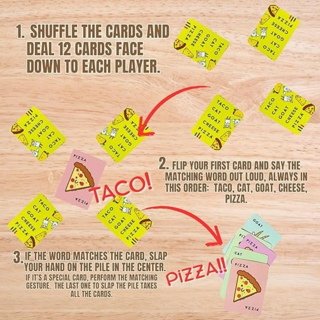 Blue Orange Taco Cat Goat Cheese Pizza Card Game