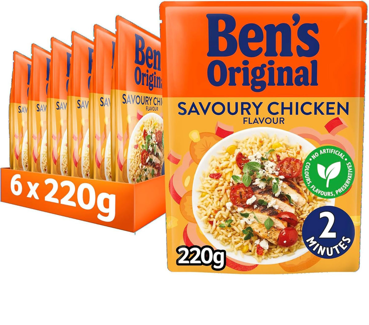 Ben's Original Savoury Chicken Microwave Rice - 6 x 220g Pouches