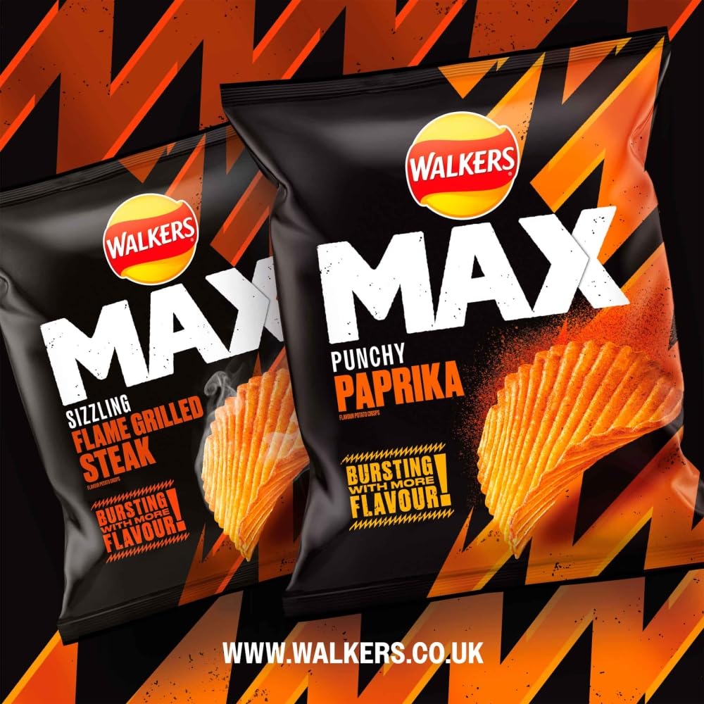 Walkers Max Punchy Paprika Crisps 50g (Pack of 24)