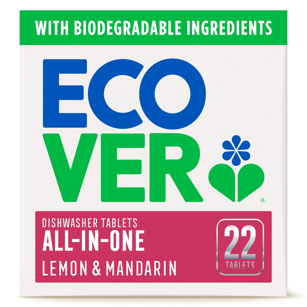 Ecover - All in One Dishwasher Tablets (Lemon & Mandarin, 22 Tablets)