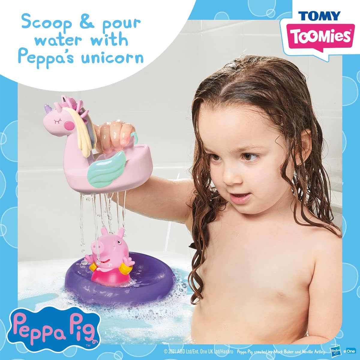 Peppa Pig Bath Toys Playset - Squirting Characters & Unicorn Float for Toddlers 18M+ 7