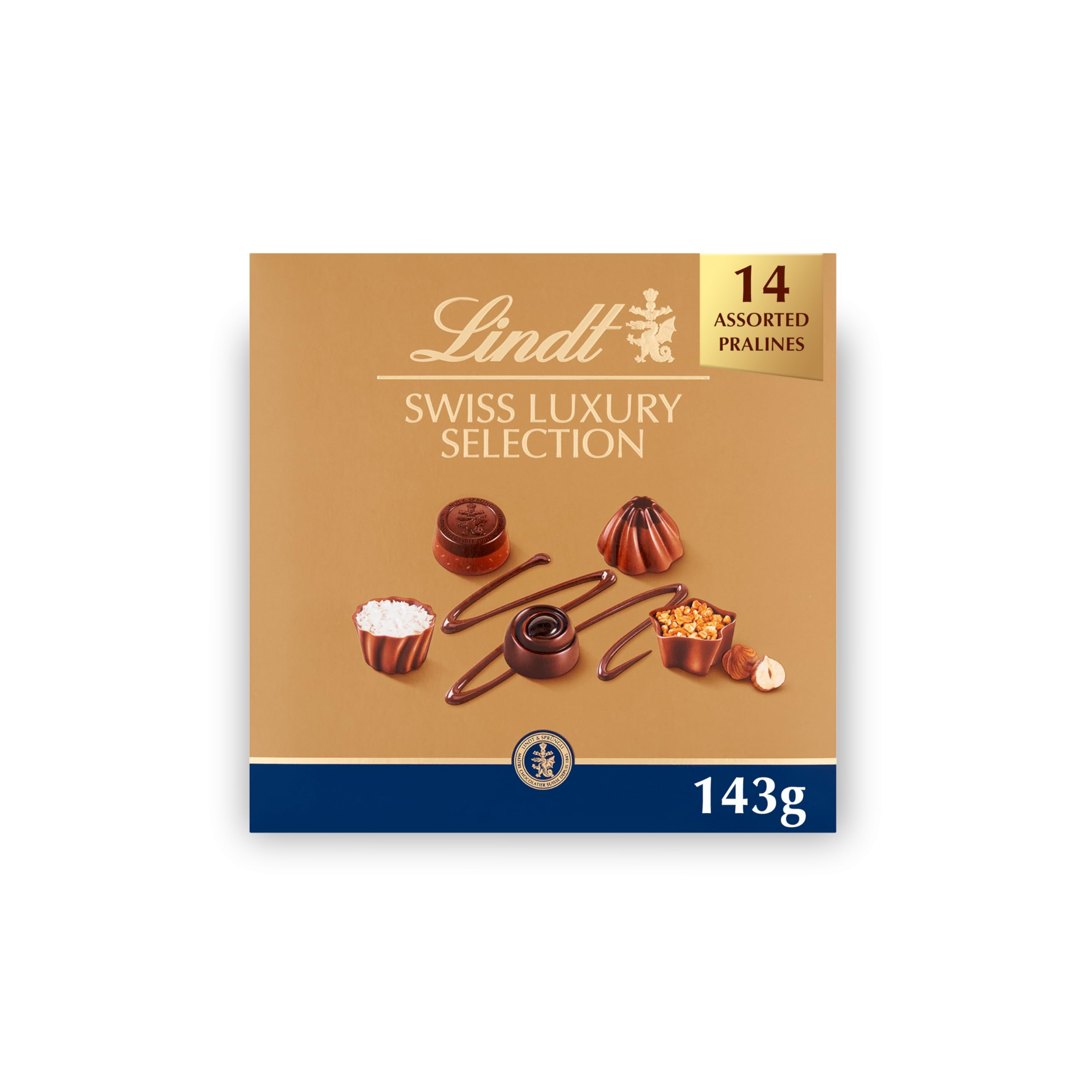 Lindt Swiss Luxury Selection - 14 Assorted Pralines | 143g Gift Box 1